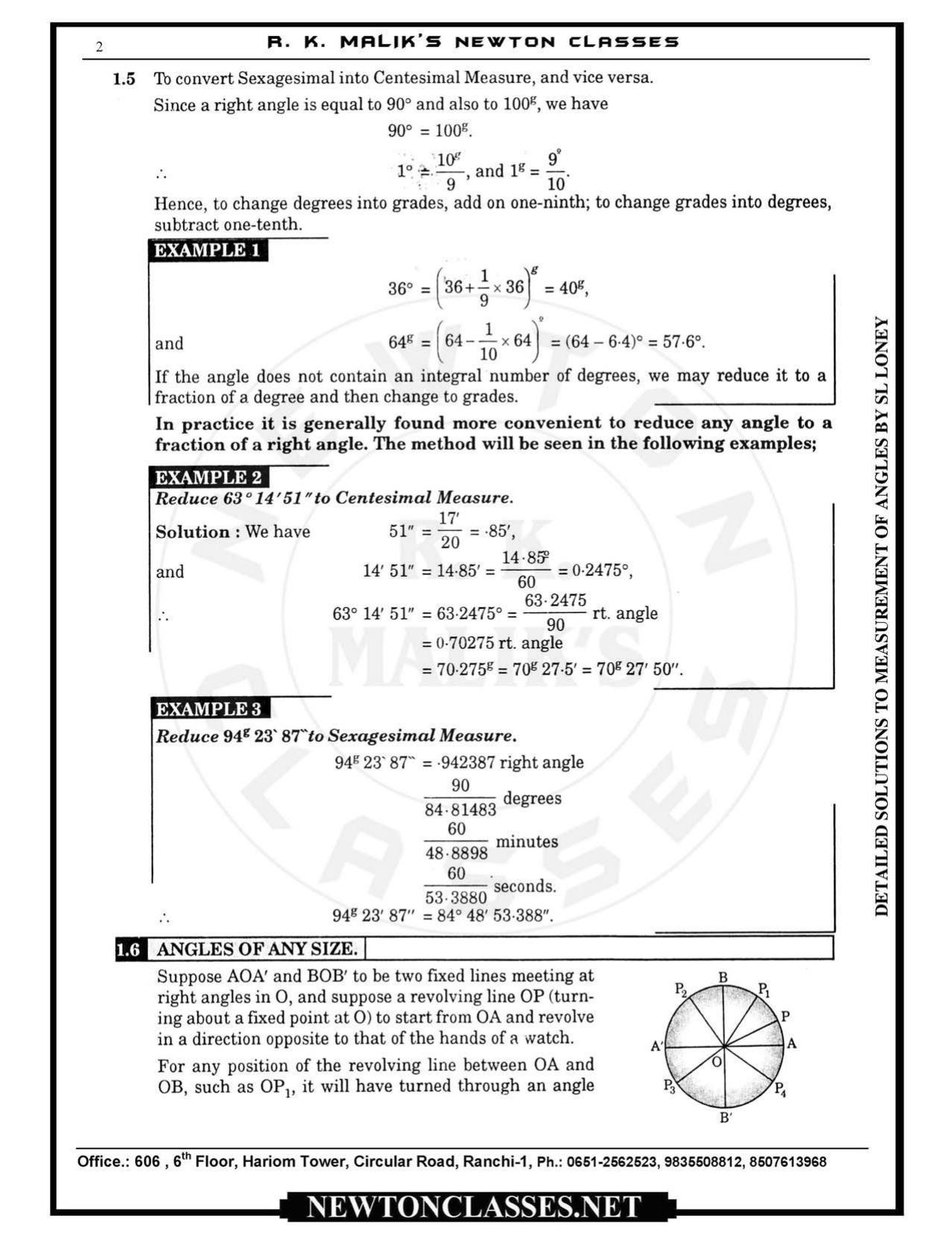 SL Loney Plane Trigonometry Solutions: Measurement of Angles - Page 2