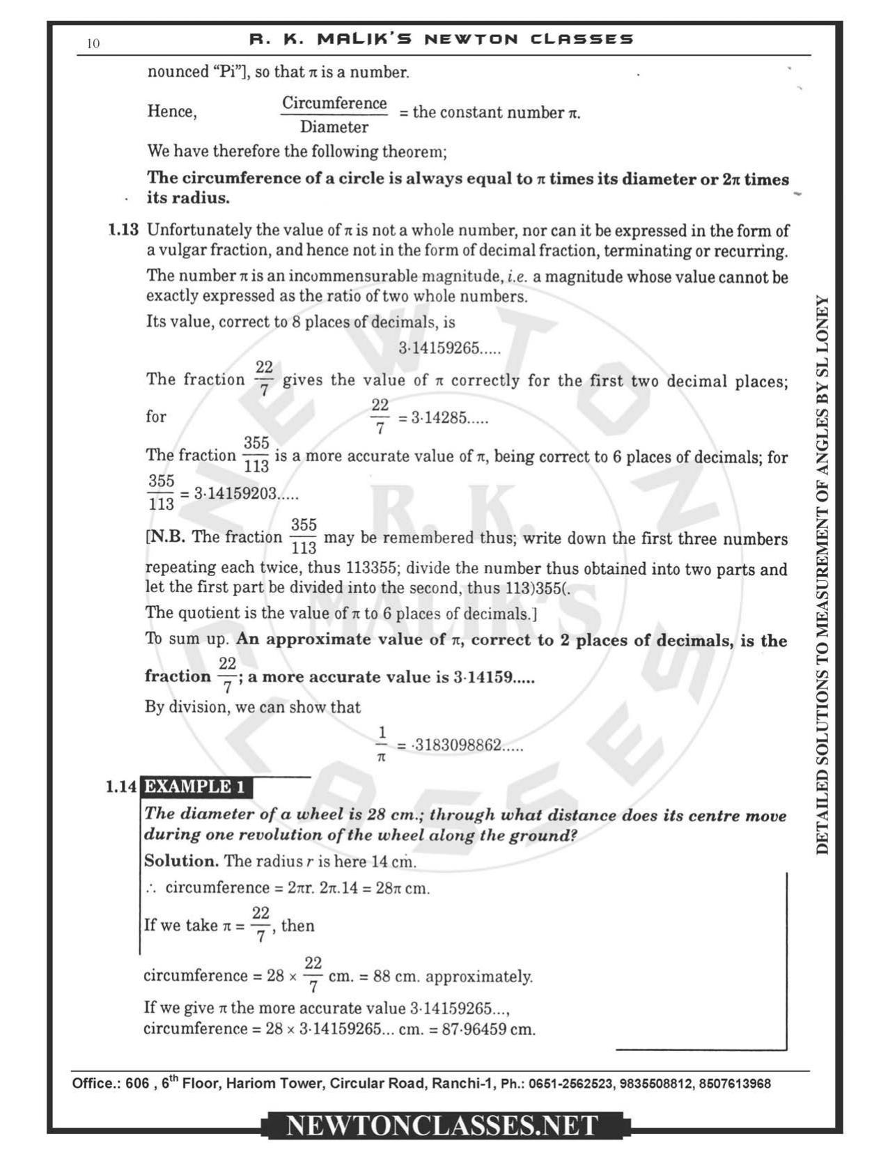 SL Loney Plane Trigonometry Solutions: Measurement of Angles - Page 10