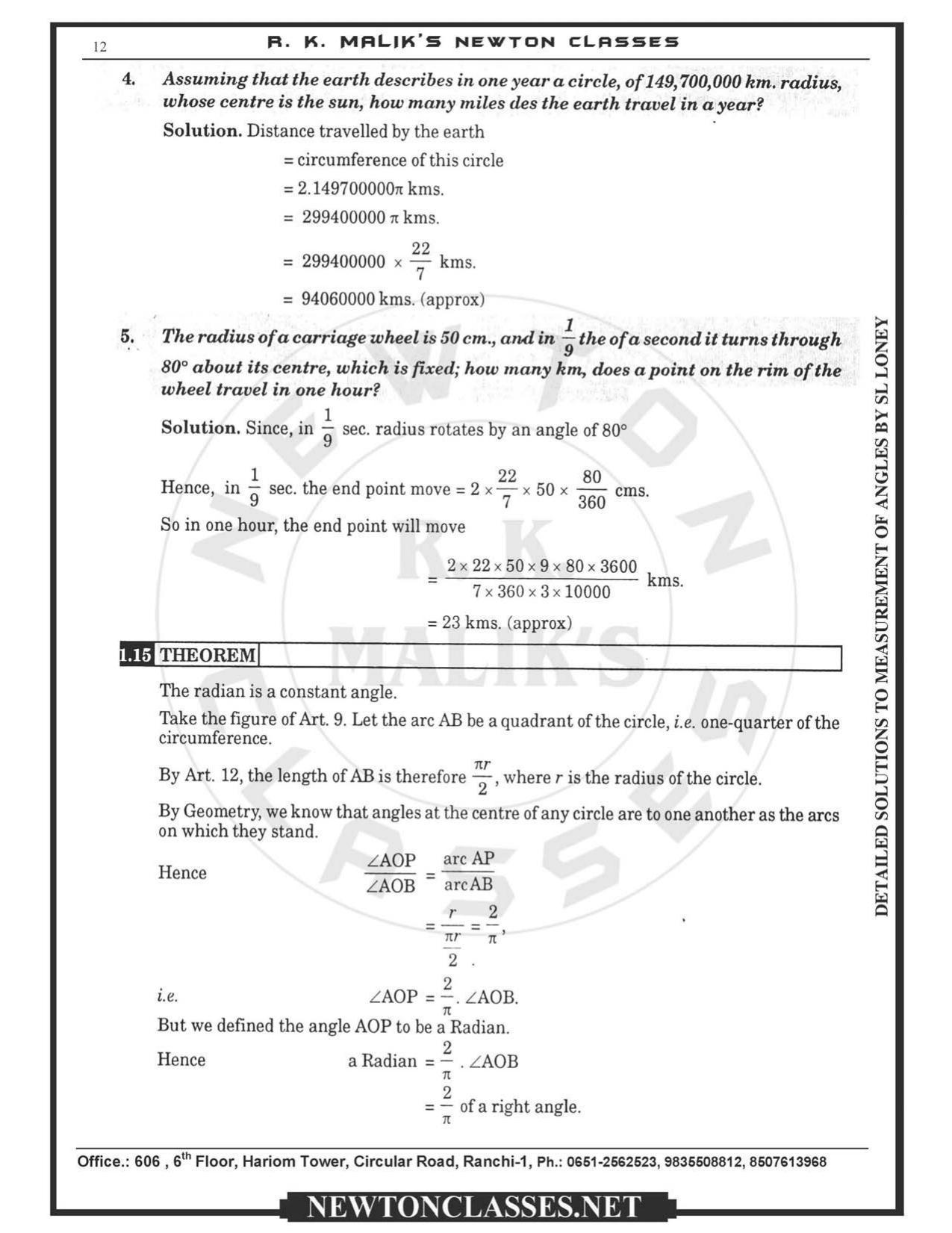 SL Loney Plane Trigonometry Solutions: Measurement of Angles - Page 12