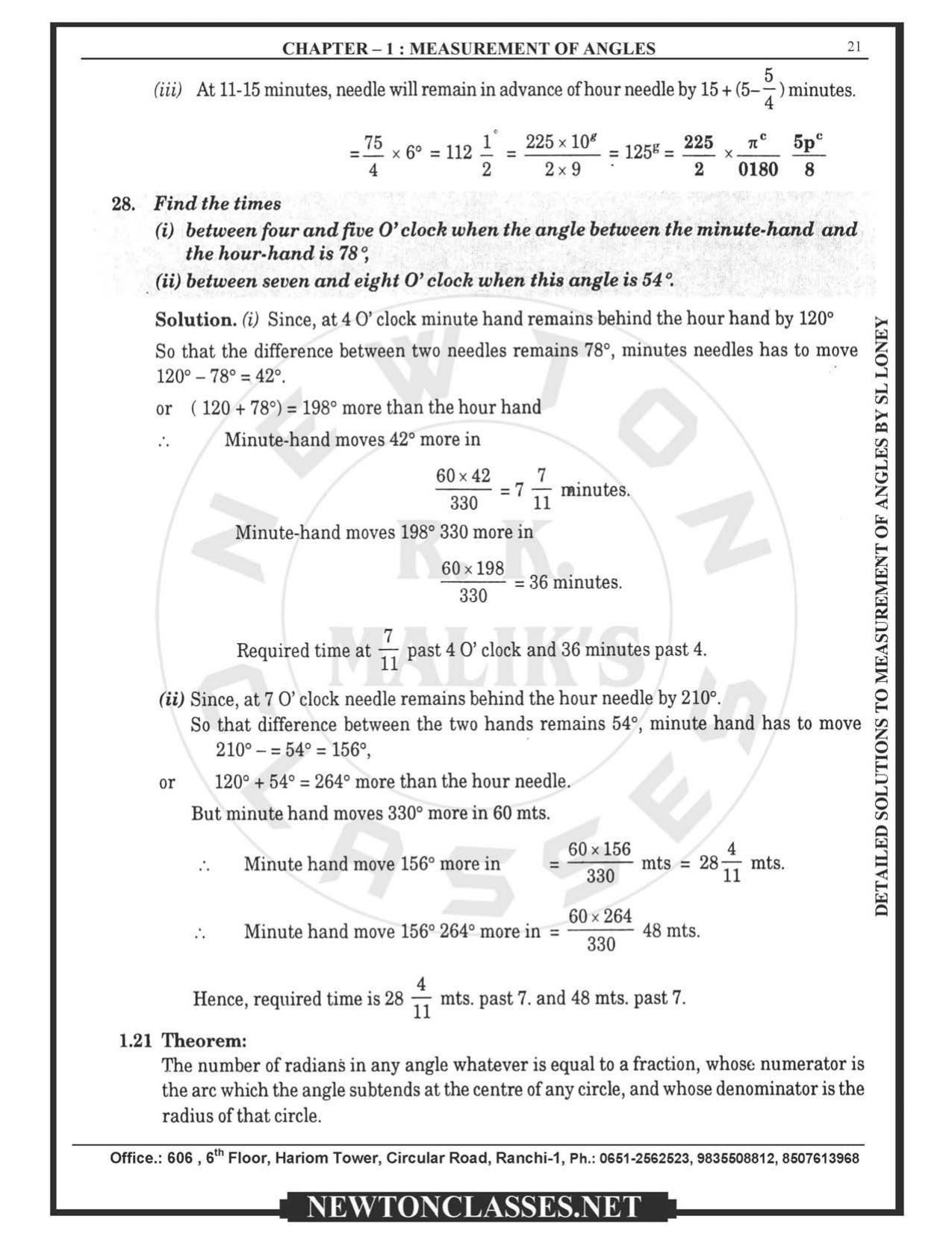 SL Loney Plane Trigonometry Solutions: Measurement of Angles - Page 21