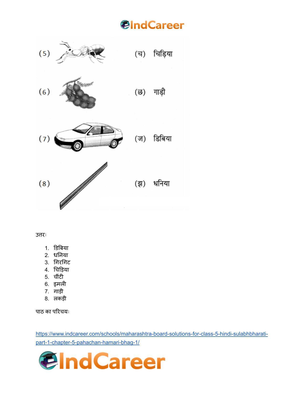 Maharashtra Board Solutions for Class 5- Hindi Sulabhbharati (Part 1): Chapter 5- पहचान हमारी - भाग (१) - Page 9