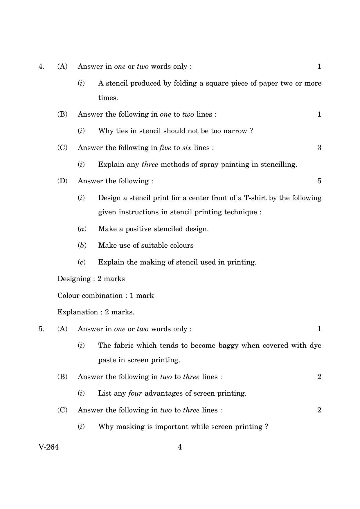 Goa Board Class 12 Dyeing and printing   (March 2019) Question Paper - Page 4