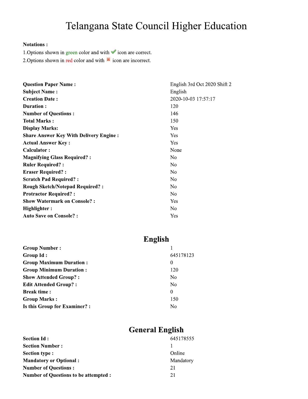 TS EDCET Question Paper 2020 - English - Page 1