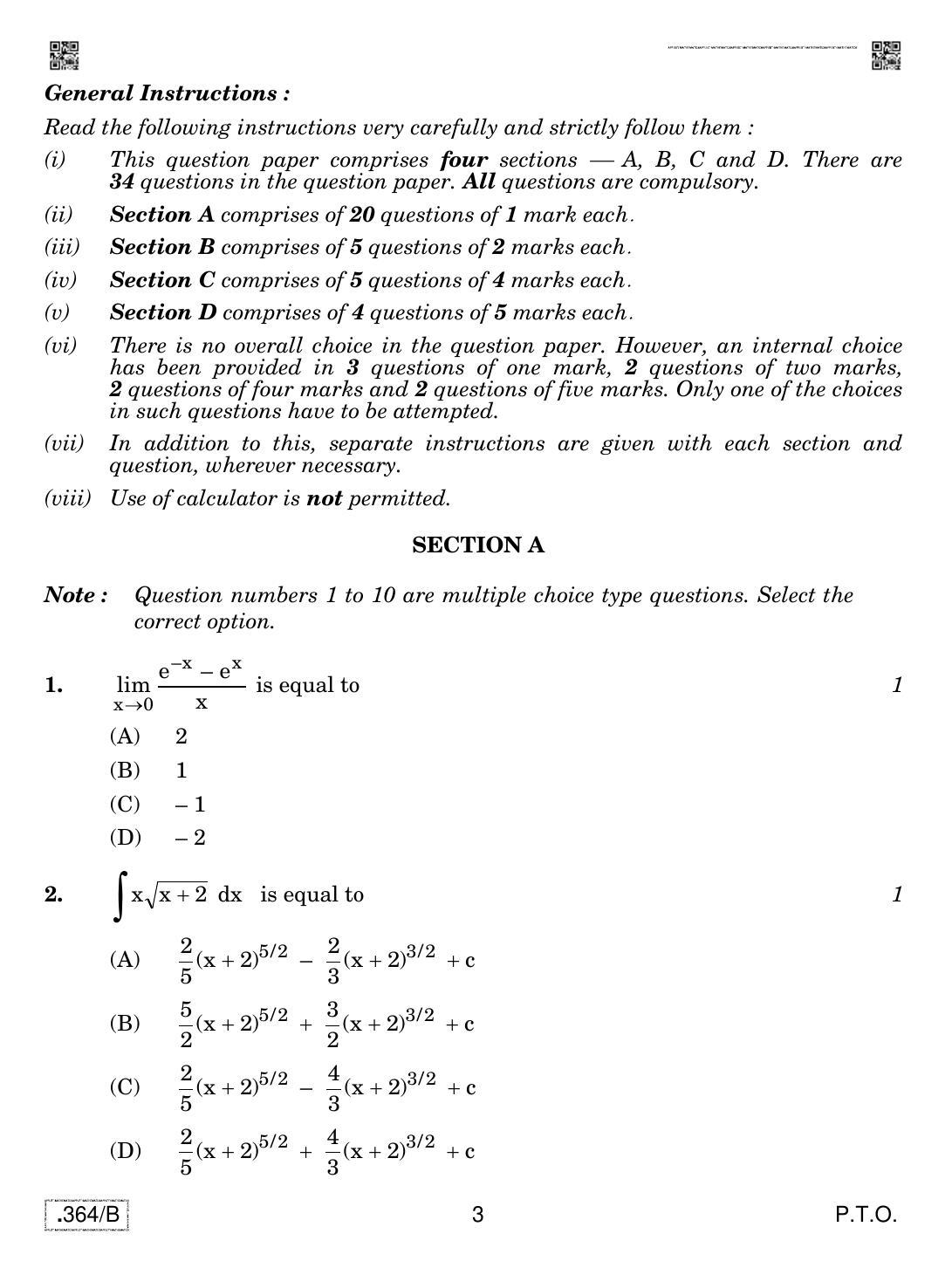 CBSE Class 12 Applied Mathematics 2020 Compartment Question Paper - Page 3