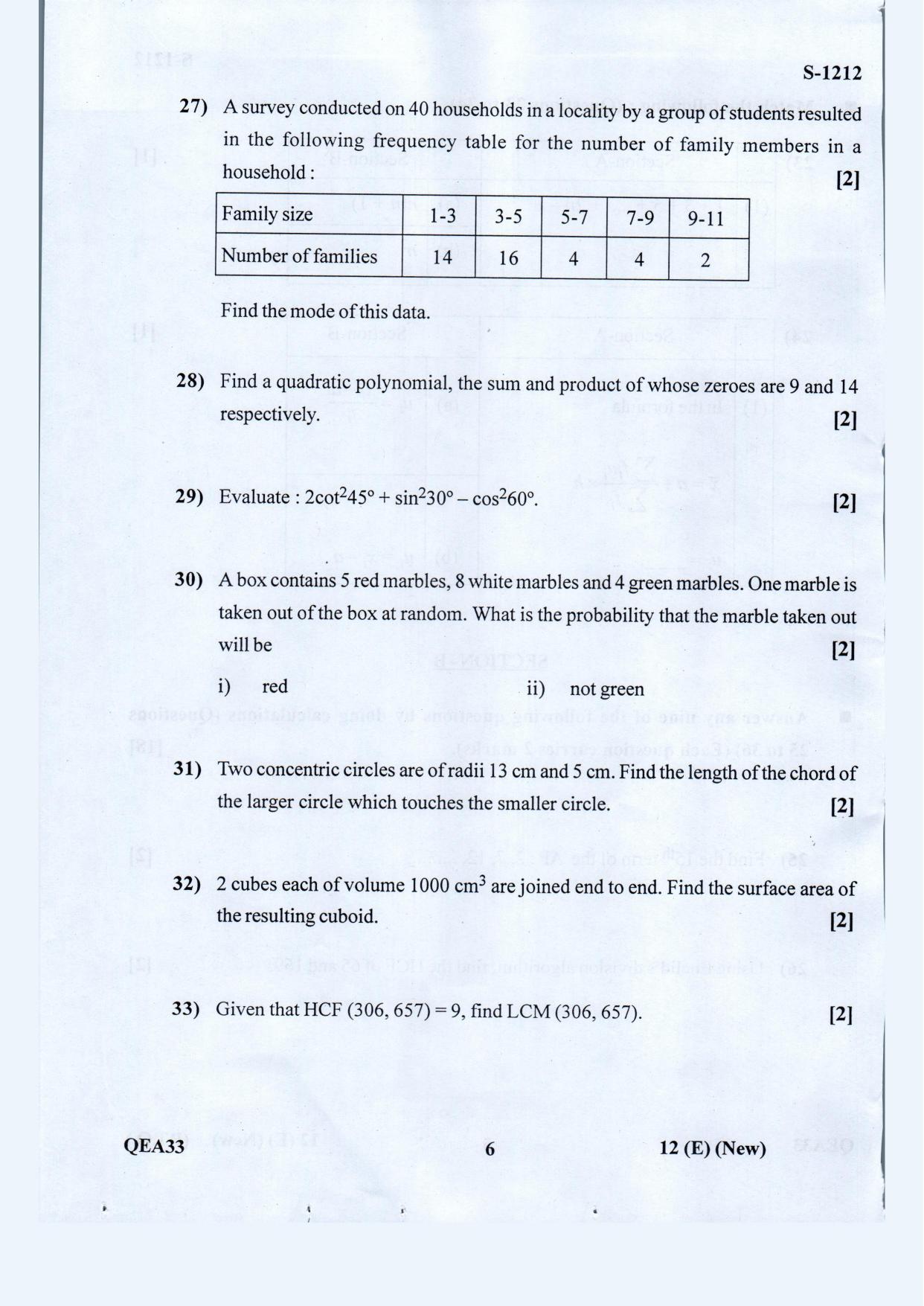 Gujarat Board Class 10th Standard Maths Eng. Med. May 2021 Question Paper - Page 6