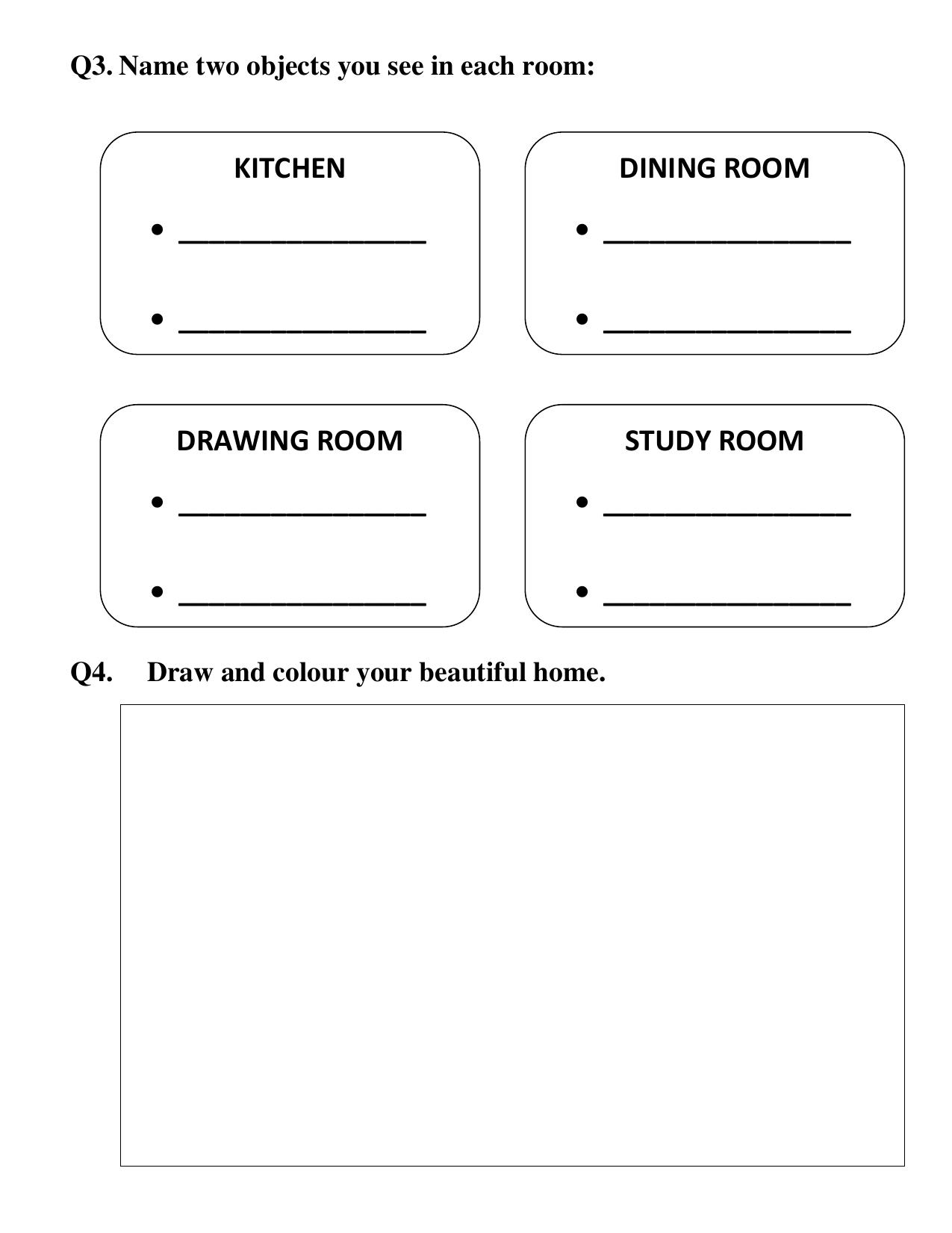 Worksheet for Class 1 EVS Assignment 16 - Page 2
