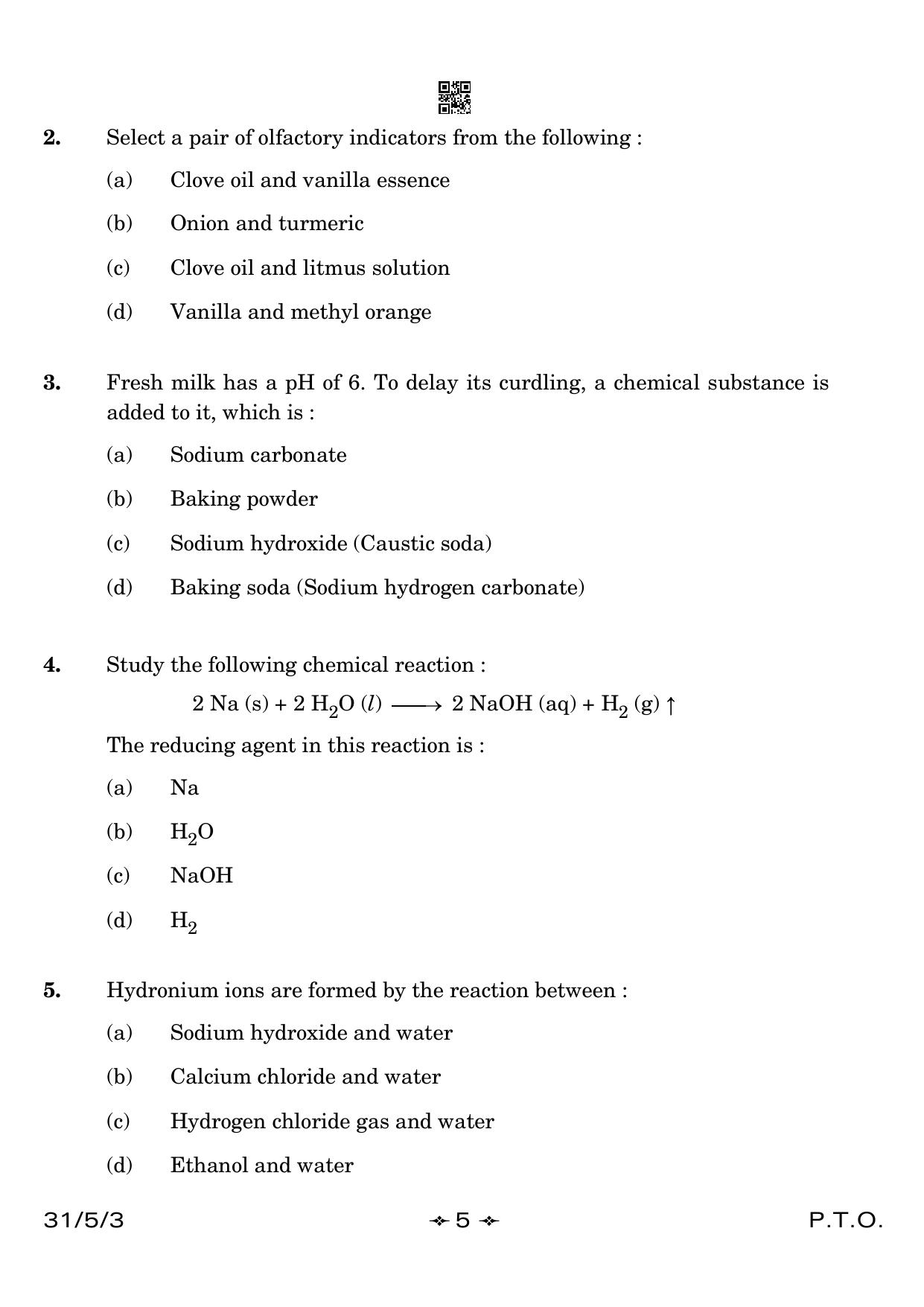 CBSE Class 10 31-5-3 Science 2023 Question Paper - Page 5
