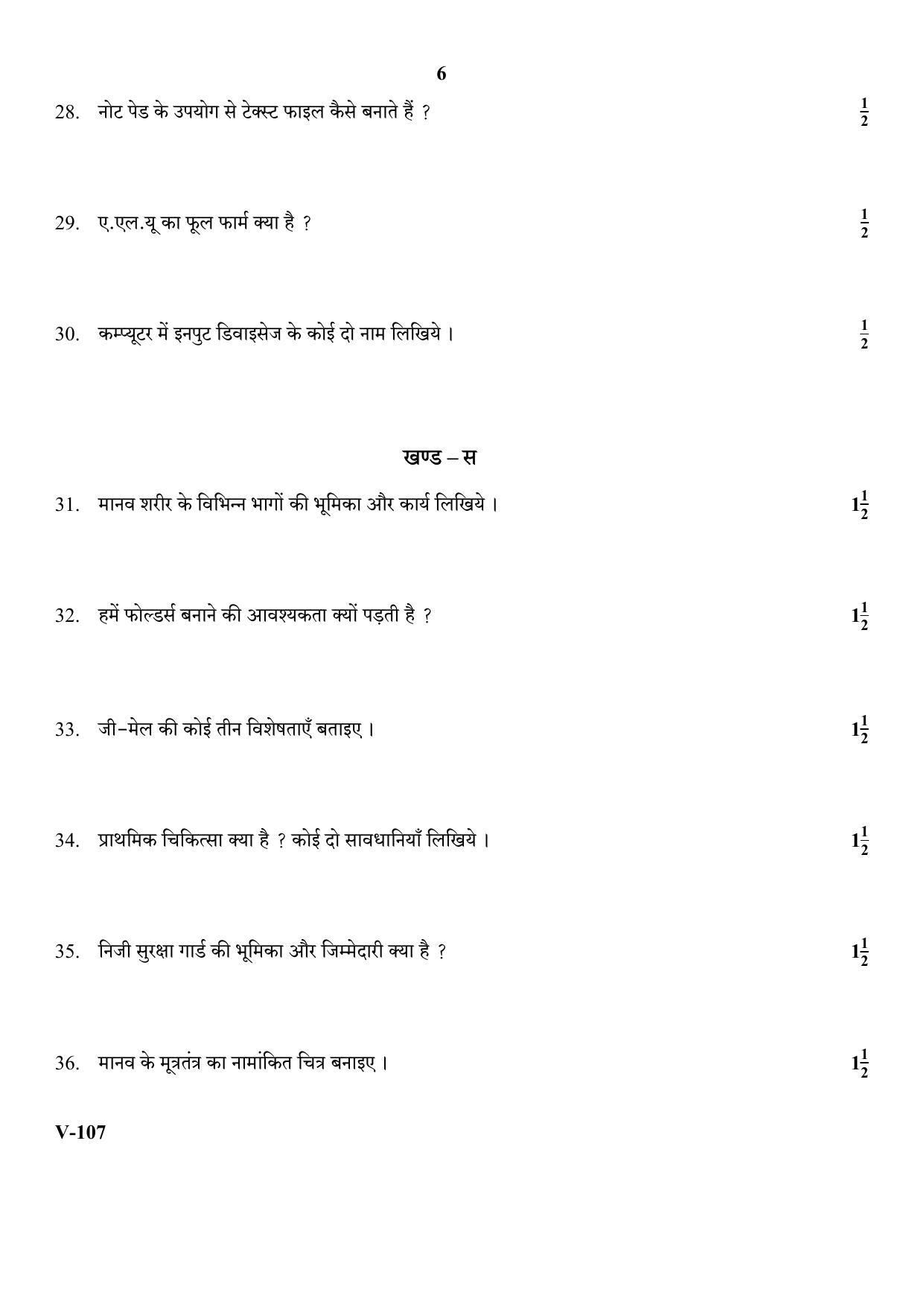 RBSE 2018 Class 10 Security (Vocational) Question Paper - Page 6