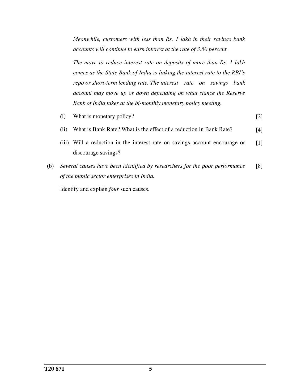 ICSE Class 10 Economic Applications 2020 Question Paper - Page 5