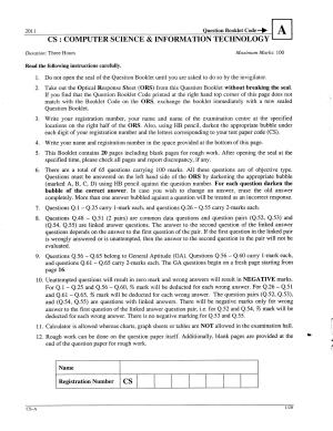 GATE 2011 Computer Science and Information Technology (CS) Question Paper with Answer Key