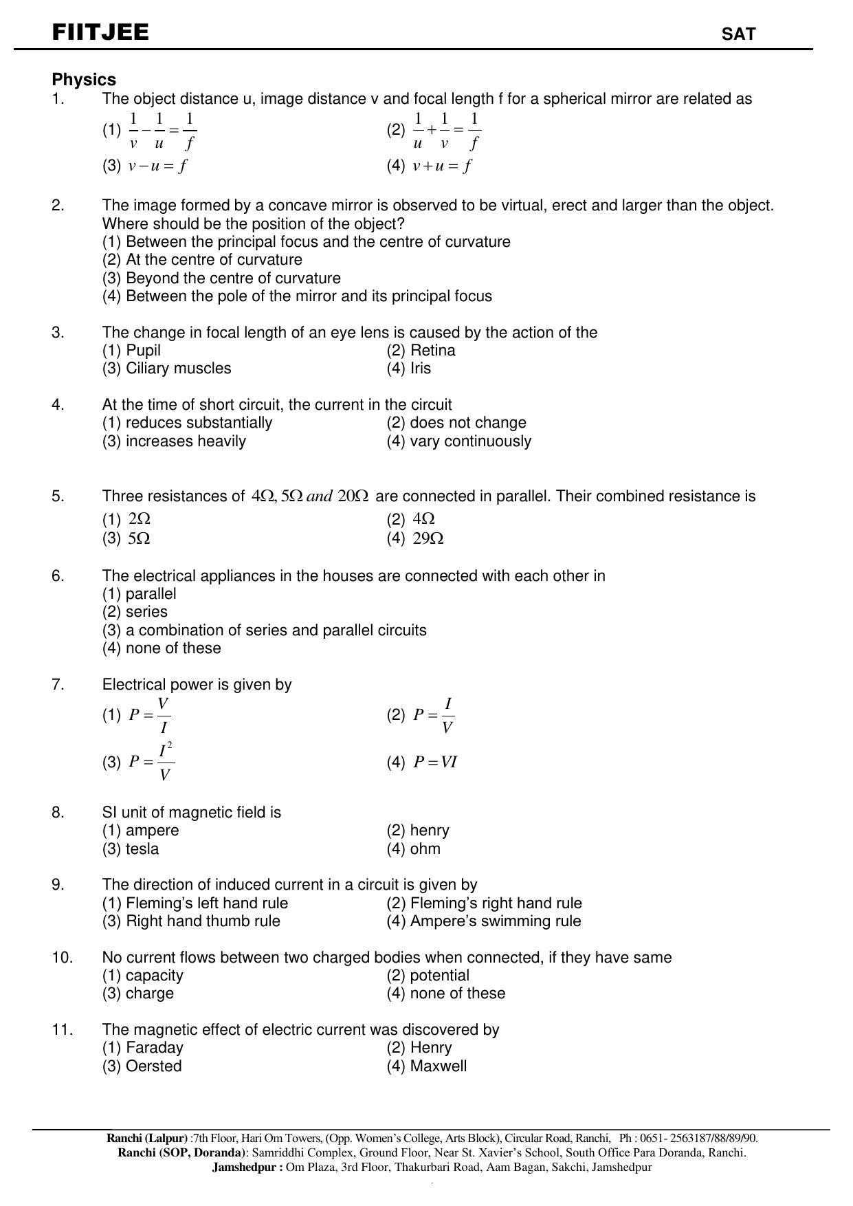 Jharkhand (JAC) NTSE (SAT) 2020-21 Question Paper - Page 3