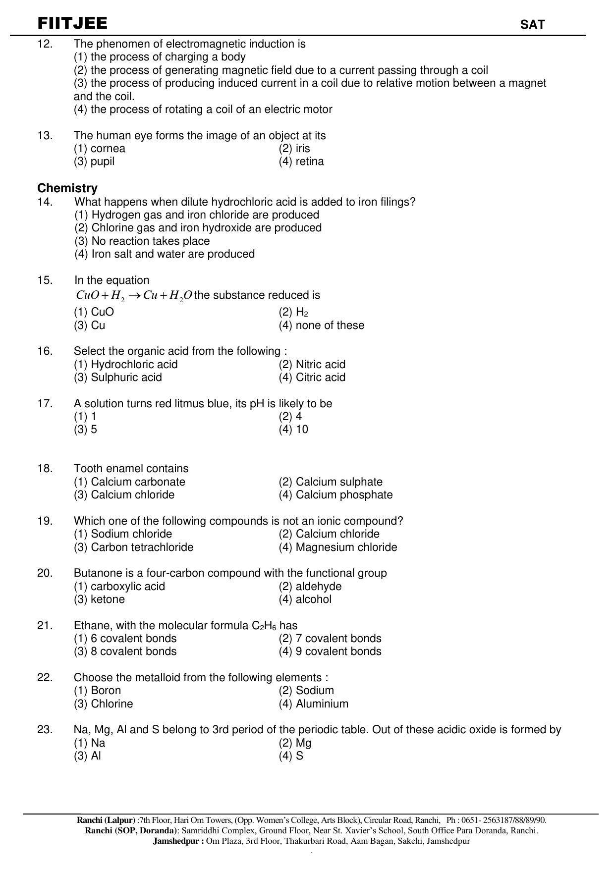 Jharkhand (JAC) NTSE (SAT) 2020-21 Question Paper - Page 4