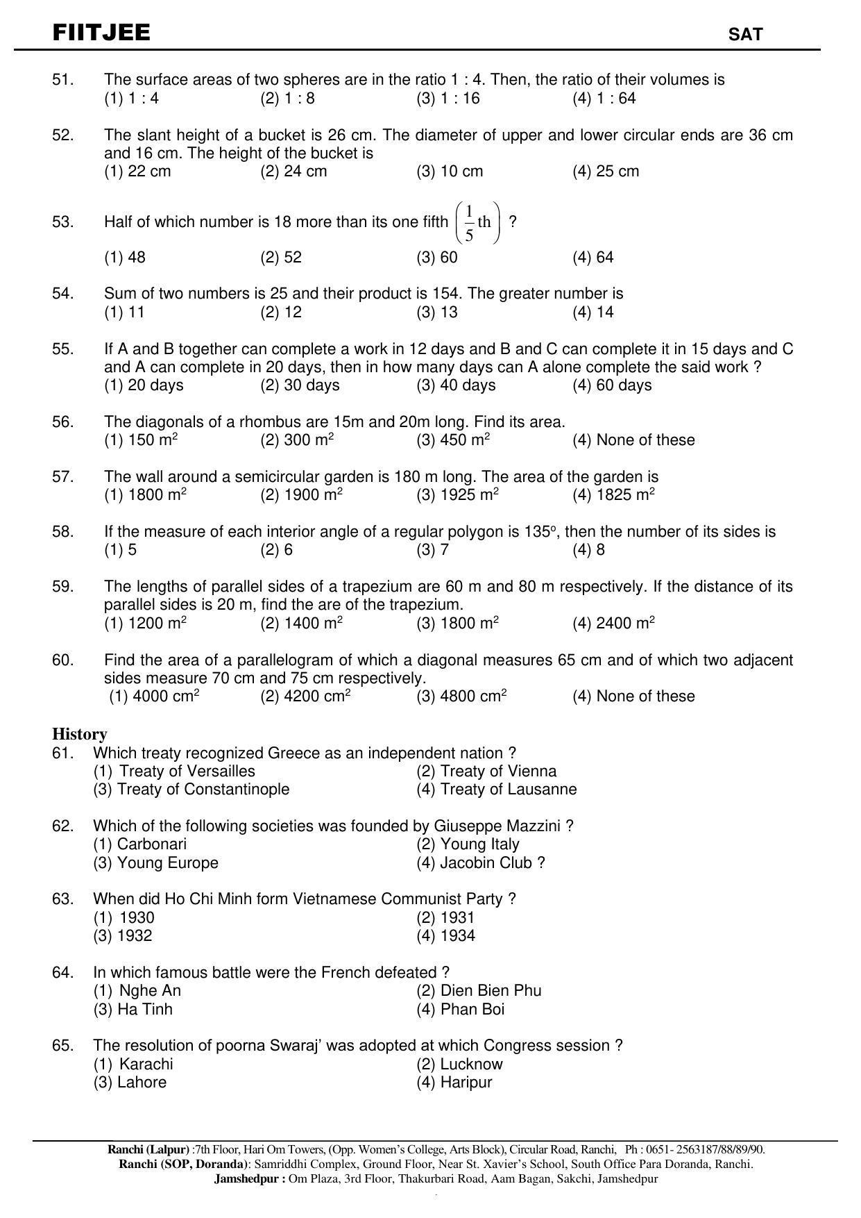 Jharkhand (JAC) NTSE (SAT) 2020-21 Question Paper - Page 7