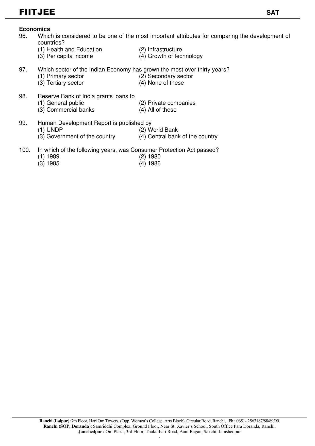 Jharkhand (JAC) NTSE (SAT) 2020-21 Question Paper - Page 10