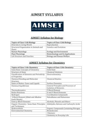 AIMSET Syllabus