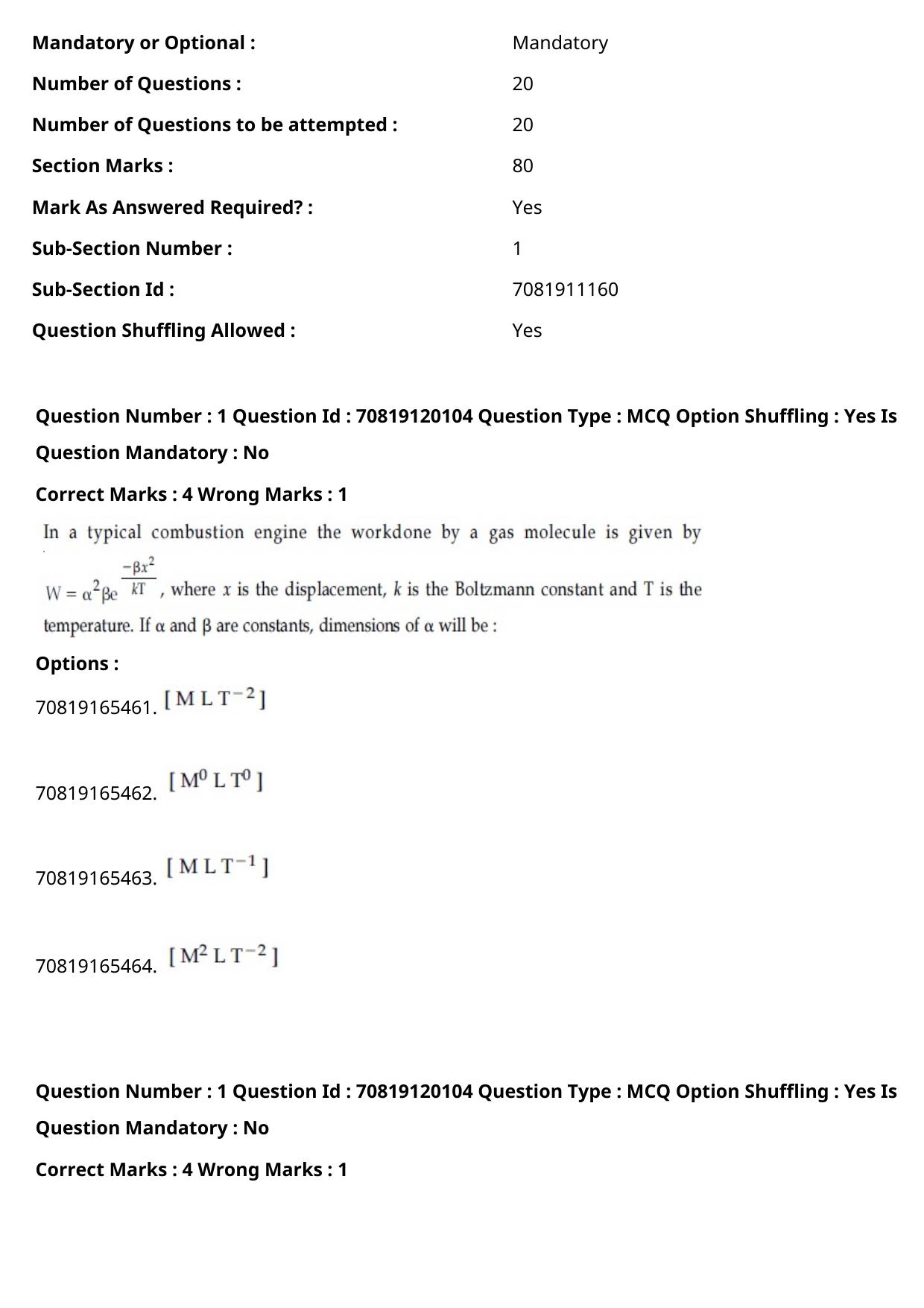 JEE Mains 2021: BTech Assamese (Shift 1) 26-02-2021 Question Paper - Page 2