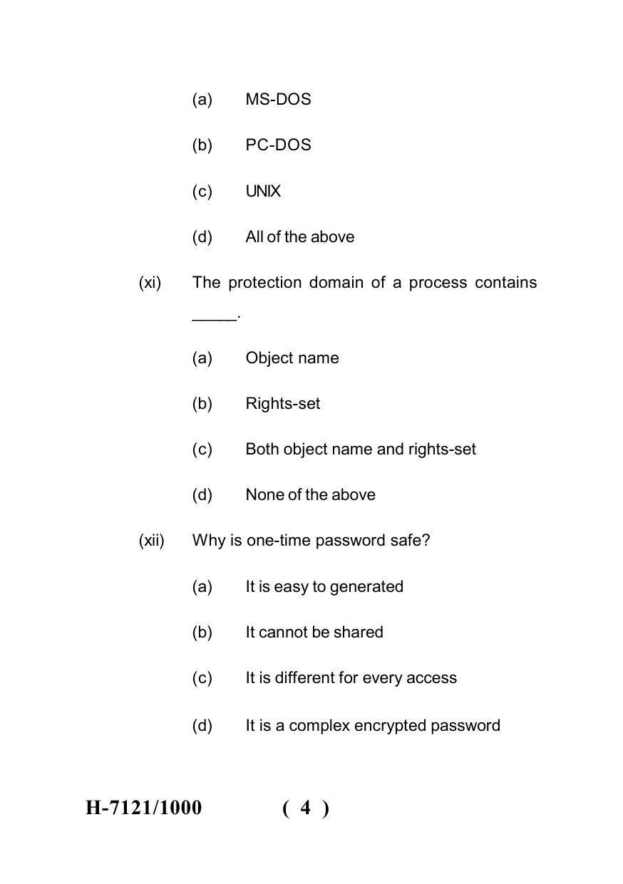 Sarguja University Question Paper July-2022 : M.Sc. In Computer Science (Second Sem.)Operating System Concepts Paper 1 - Page 4