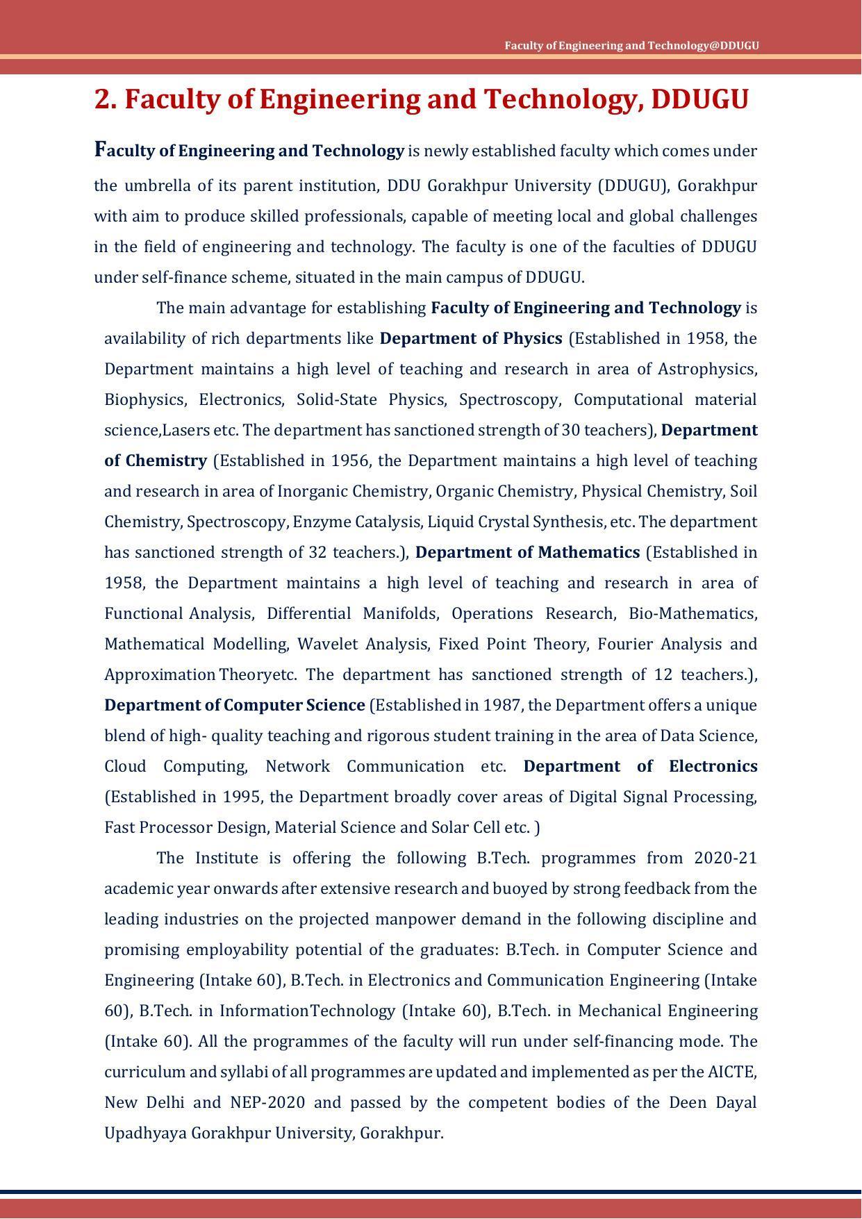 Deen Dayal Upadhyay Gorakhpur University, Gorakhpur B.Tech. Admission 2022-23 - Page 7