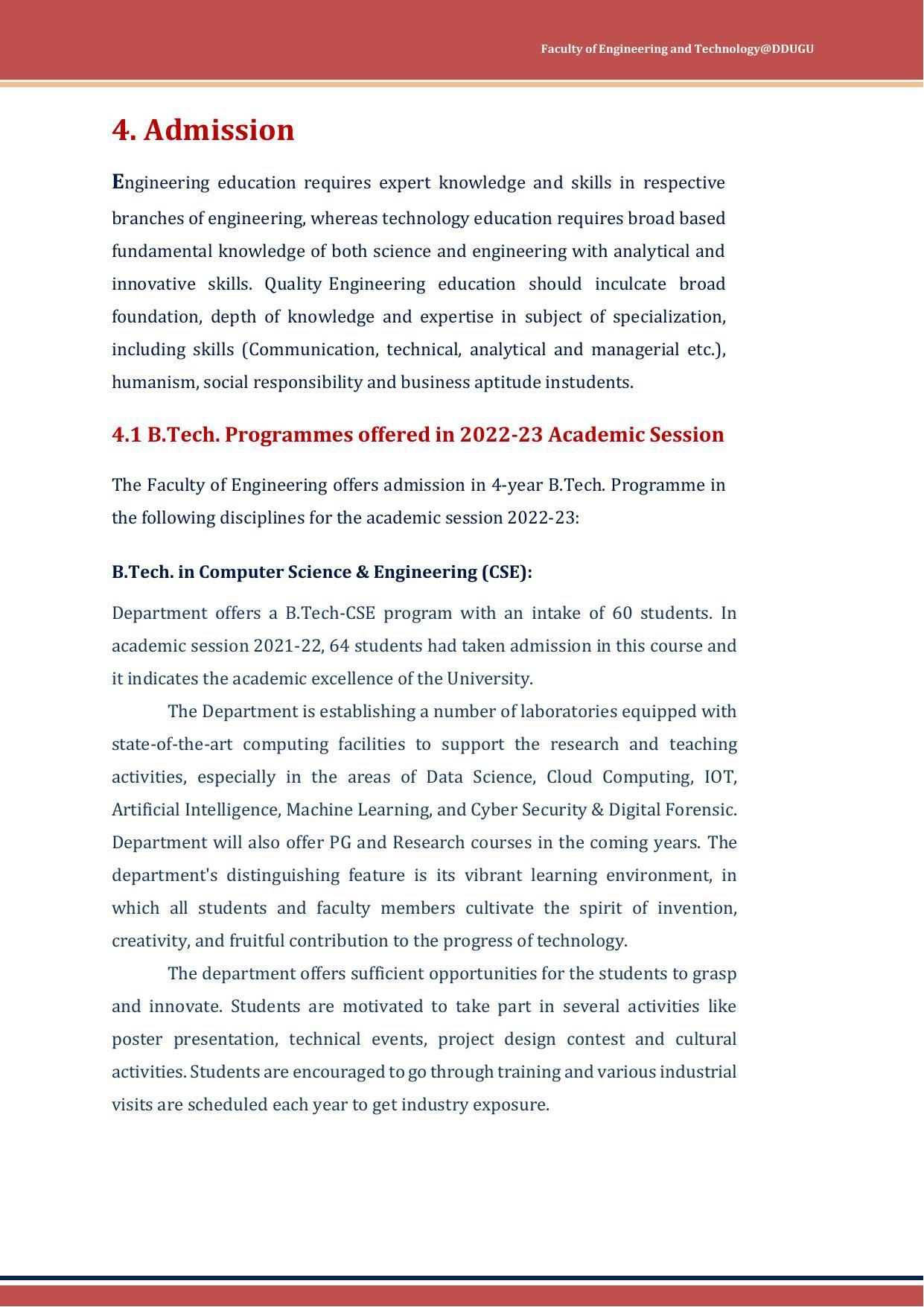 Deen Dayal Upadhyay Gorakhpur University, Gorakhpur B.Tech. Admission 2022-23 - Page 16