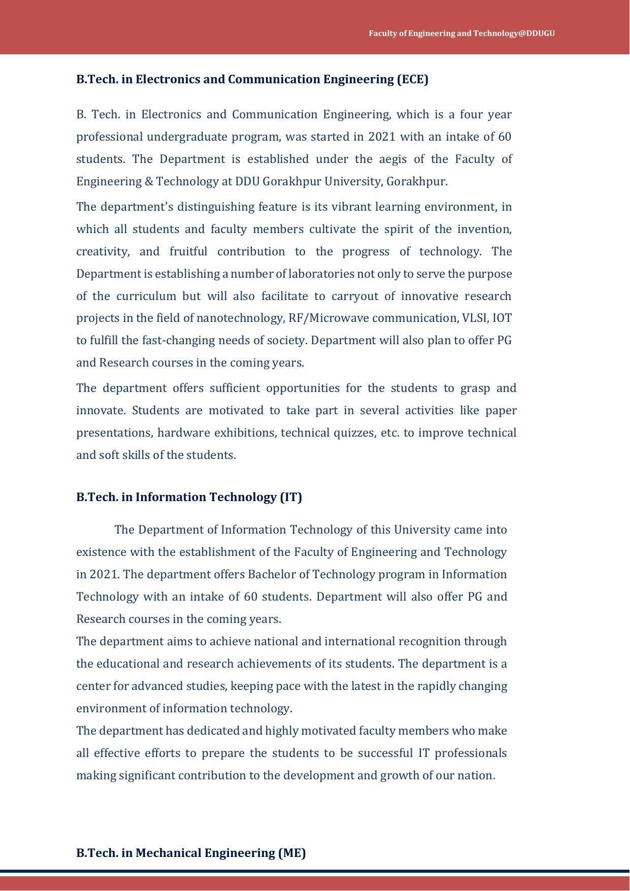 Deen Dayal Upadhyay Gorakhpur University, Gorakhpur B.Tech. Admission 2022-23 - Page 17
