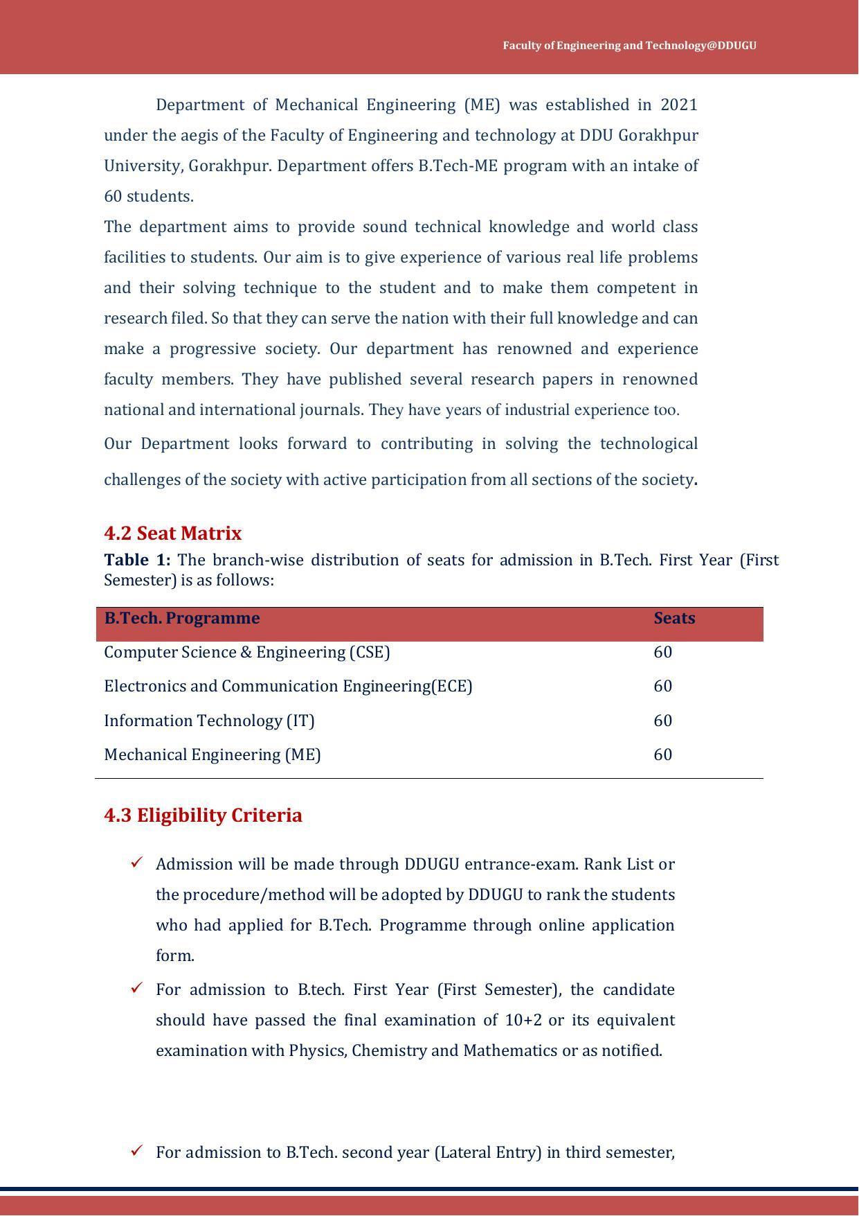 Deen Dayal Upadhyay Gorakhpur University, Gorakhpur B.Tech. Admission 2022-23 - Page 18