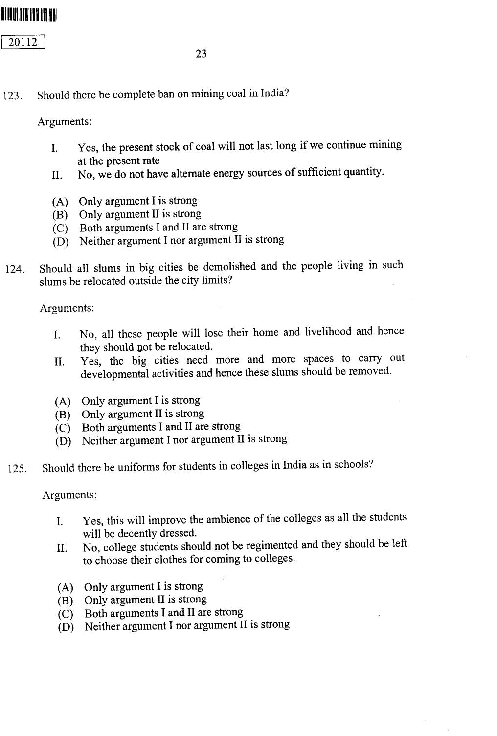 CUSAT CAT 2012 BBA & LLB(Hons) Question Paper - Page 24