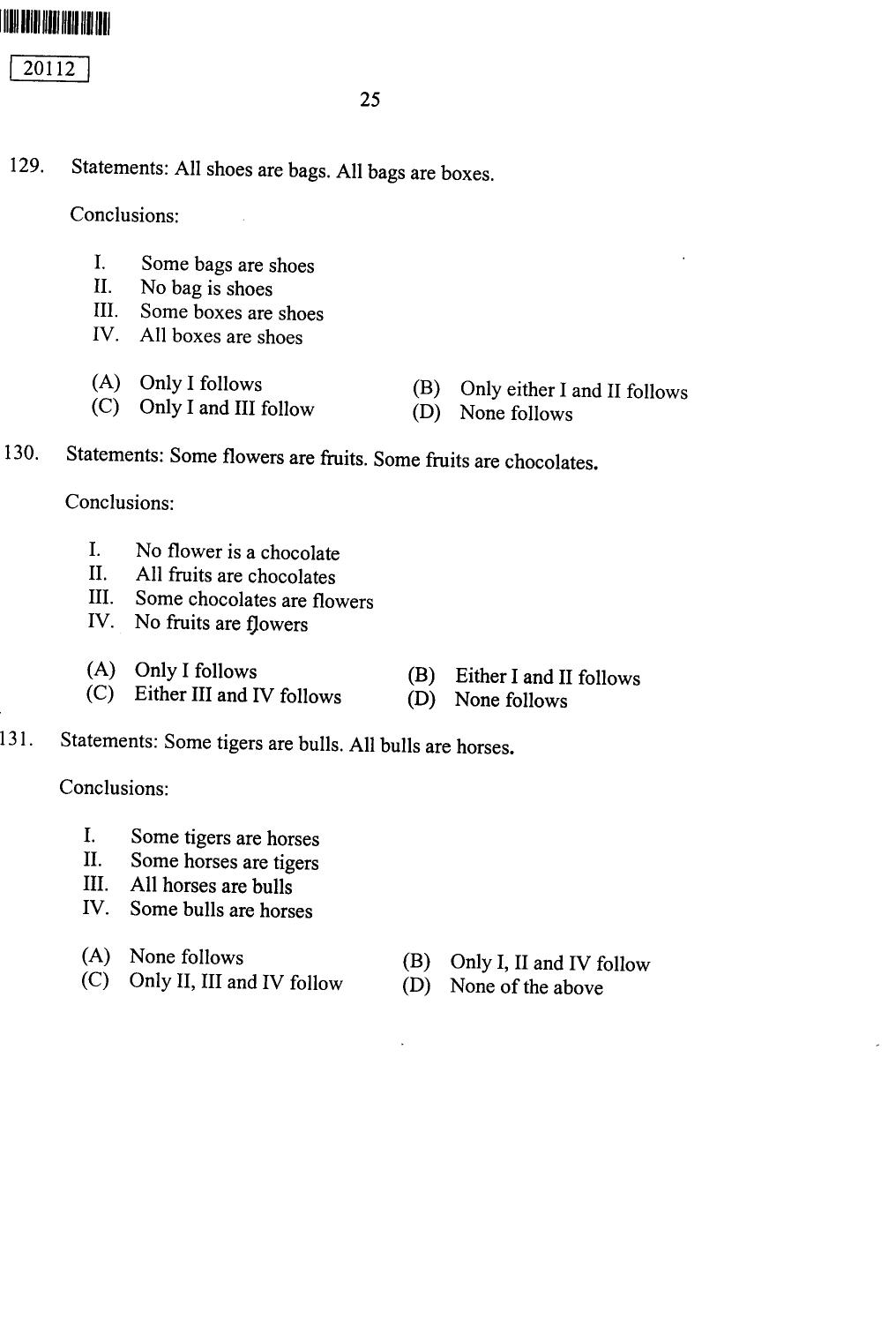 CUSAT CAT 2012 BBA & LLB(Hons) Question Paper - Page 26