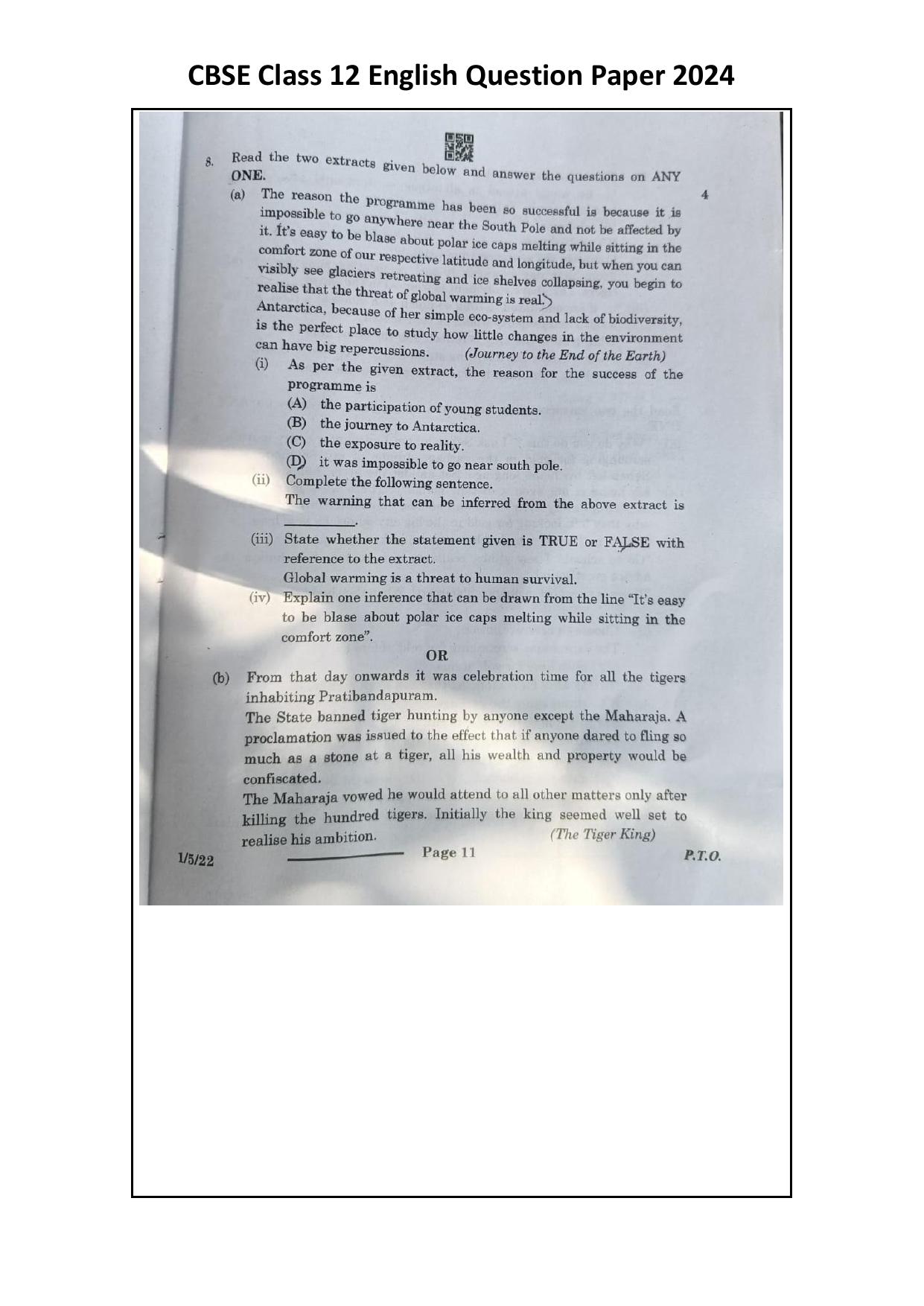 1/5/3 English Core Set 3 2024 Question Paper - Page 11