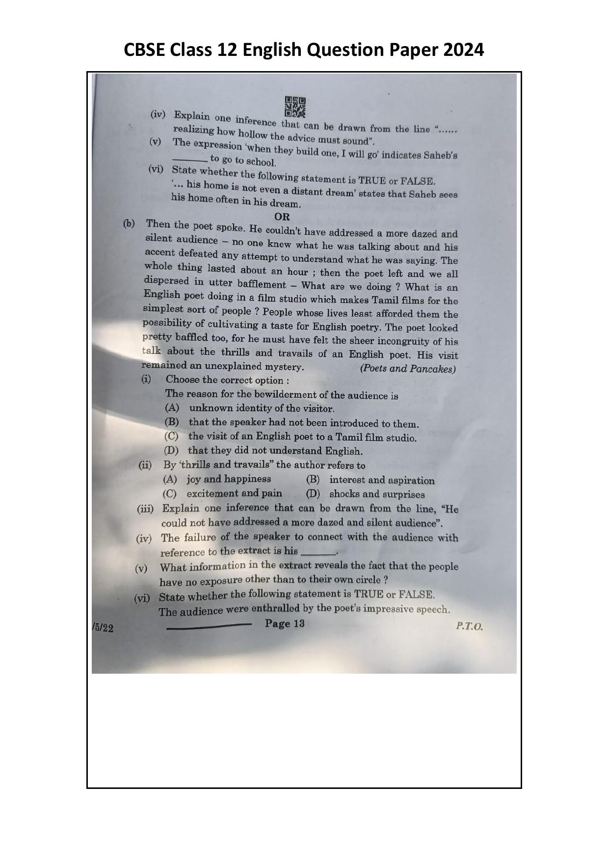 1/5/3 English Core Set 3 2024 Question Paper - Page 13