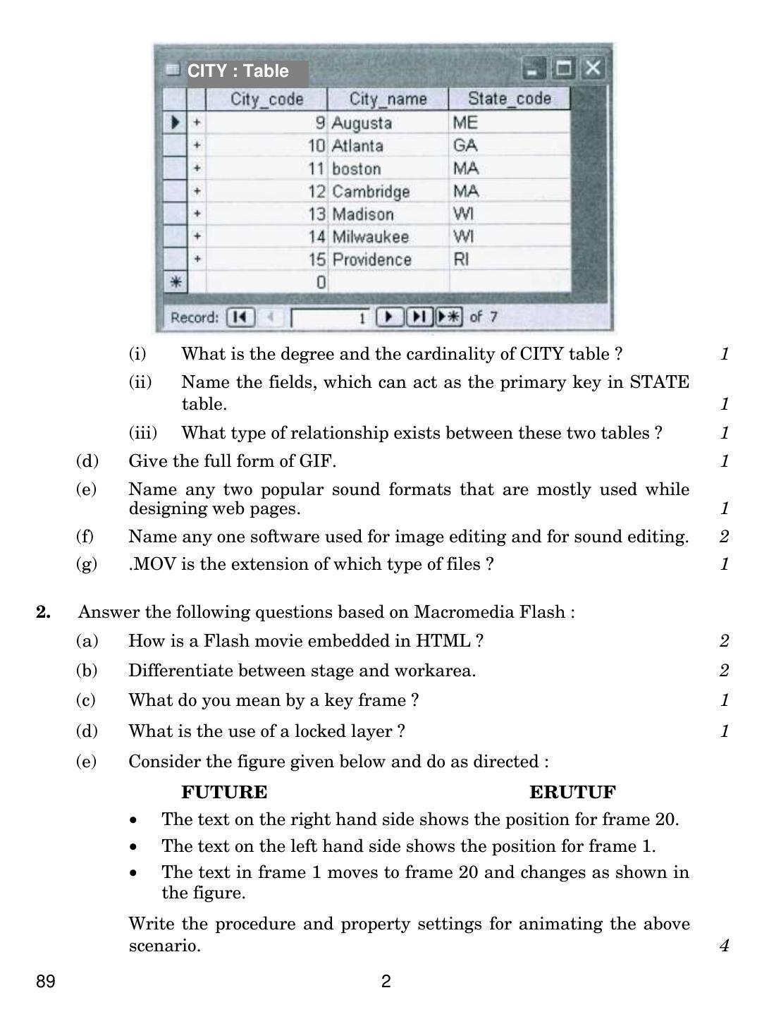 CBSE Class 12 89 MULTIMEDIA AND WEB TECHNOLOGY 2017 Question Paper - Page 2