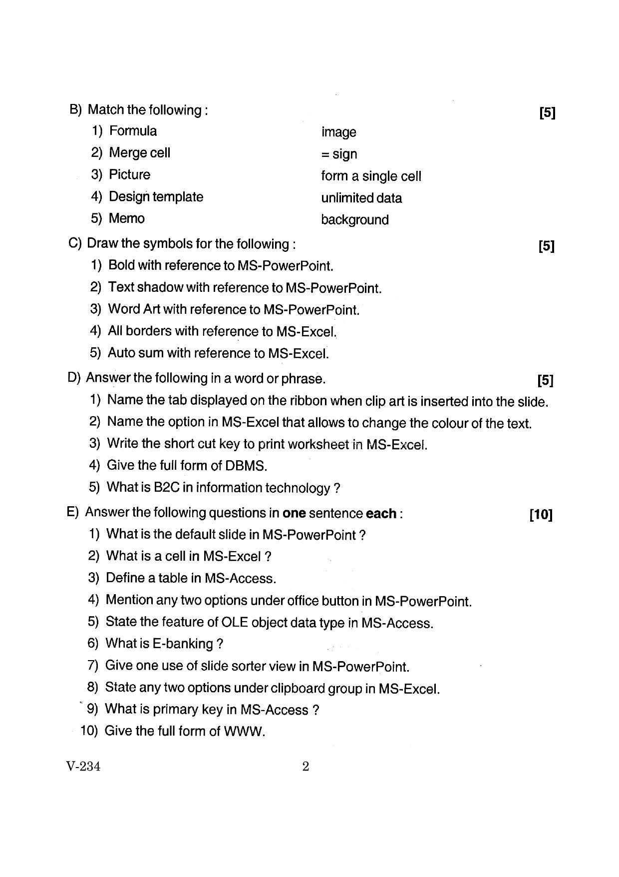 Goa Board Class 12 Computer Application (CWSN)  2019 (March 2019) Question Paper - Page 2