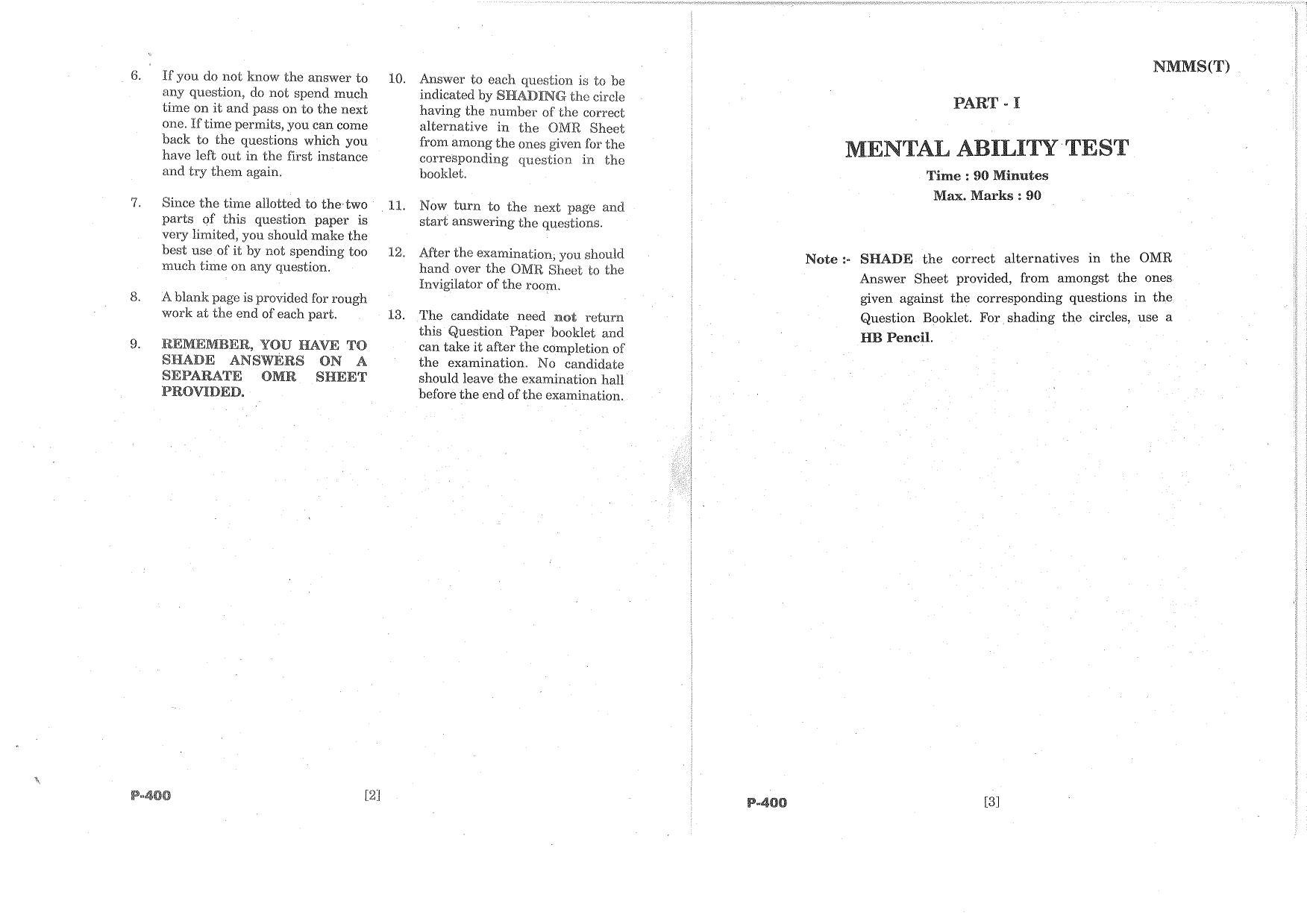 MAT - SAT Telugu Nov 2015 Class 8 Andhra Pradesh NMMS Question Papers - Page 2