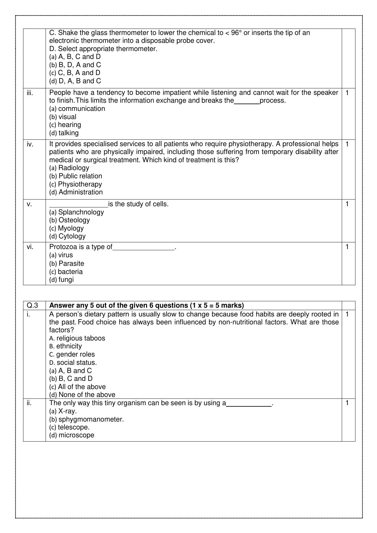 CBSE Class 10 Health Care Sample Paper 2025 - Page 4