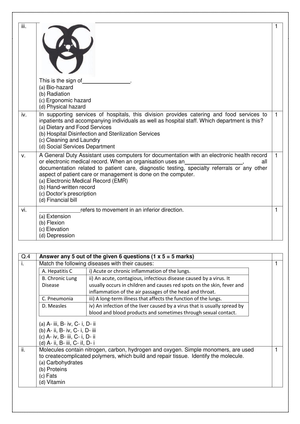 CBSE Class 10 Health Care Sample Paper 2025 - Page 5