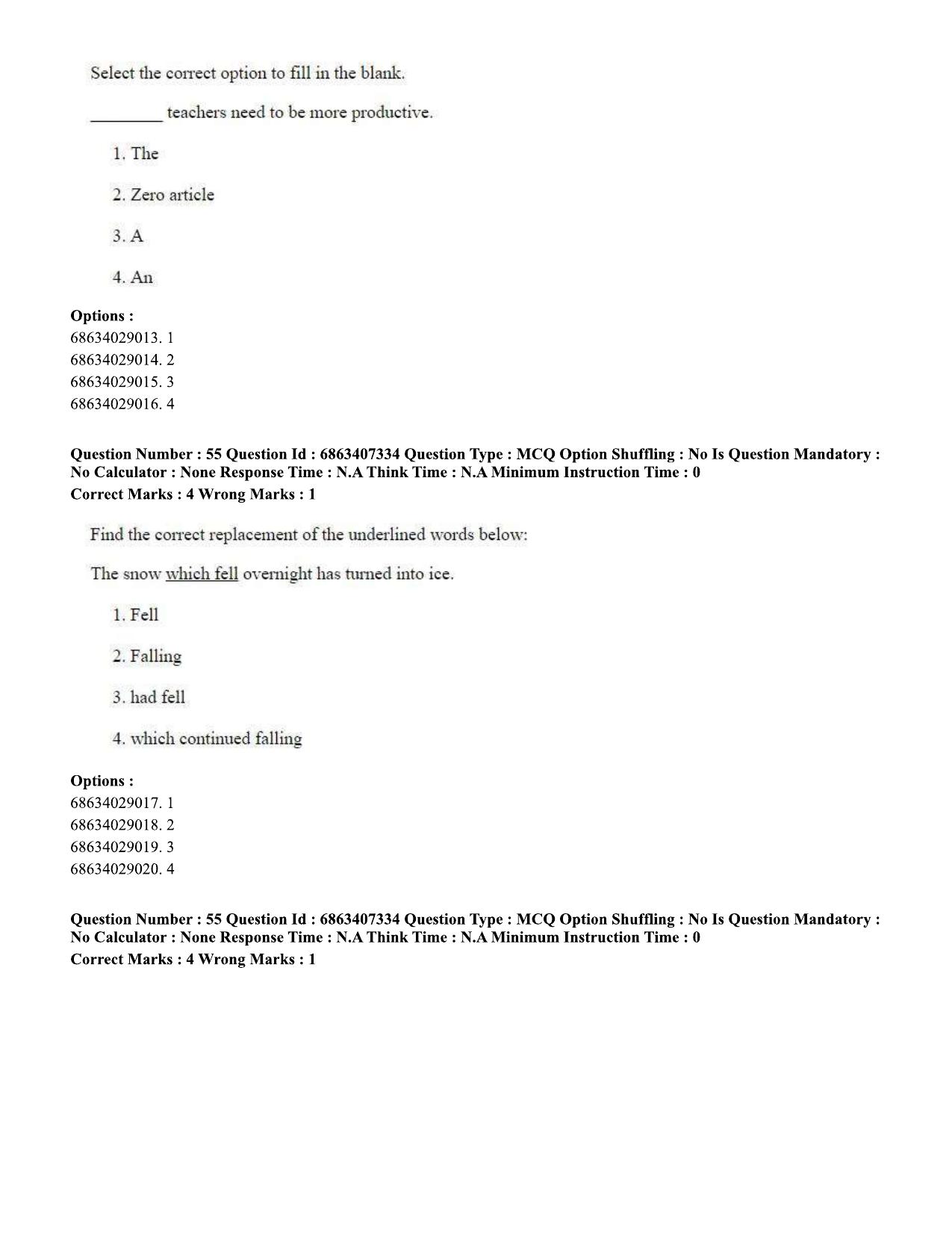 CUET PG 2023: COQP05 – B.Ed. Languages (Eng.)-Shift 1 (07-06-2023) Question Papers - Page 57