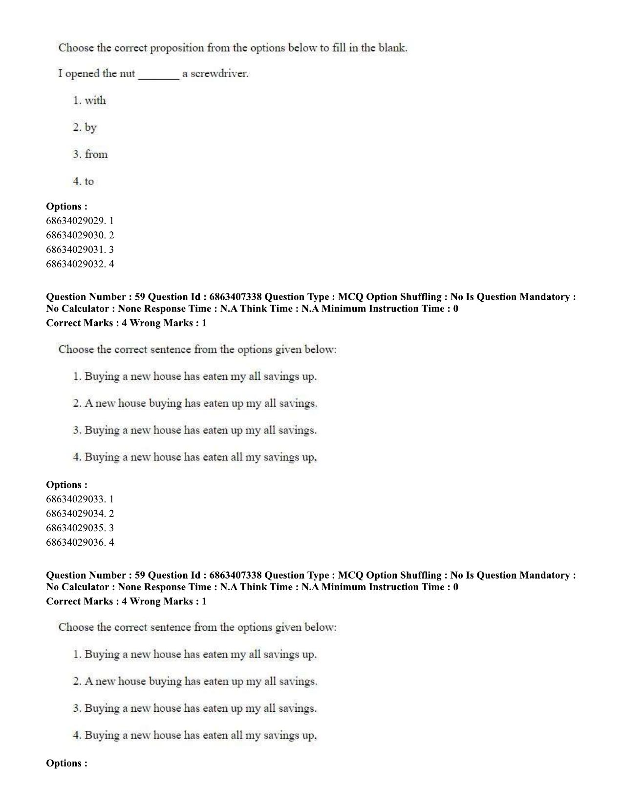 CUET PG 2023: COQP05 – B.Ed. Languages (Eng.)-Shift 1 (07-06-2023) Question Papers - Page 61