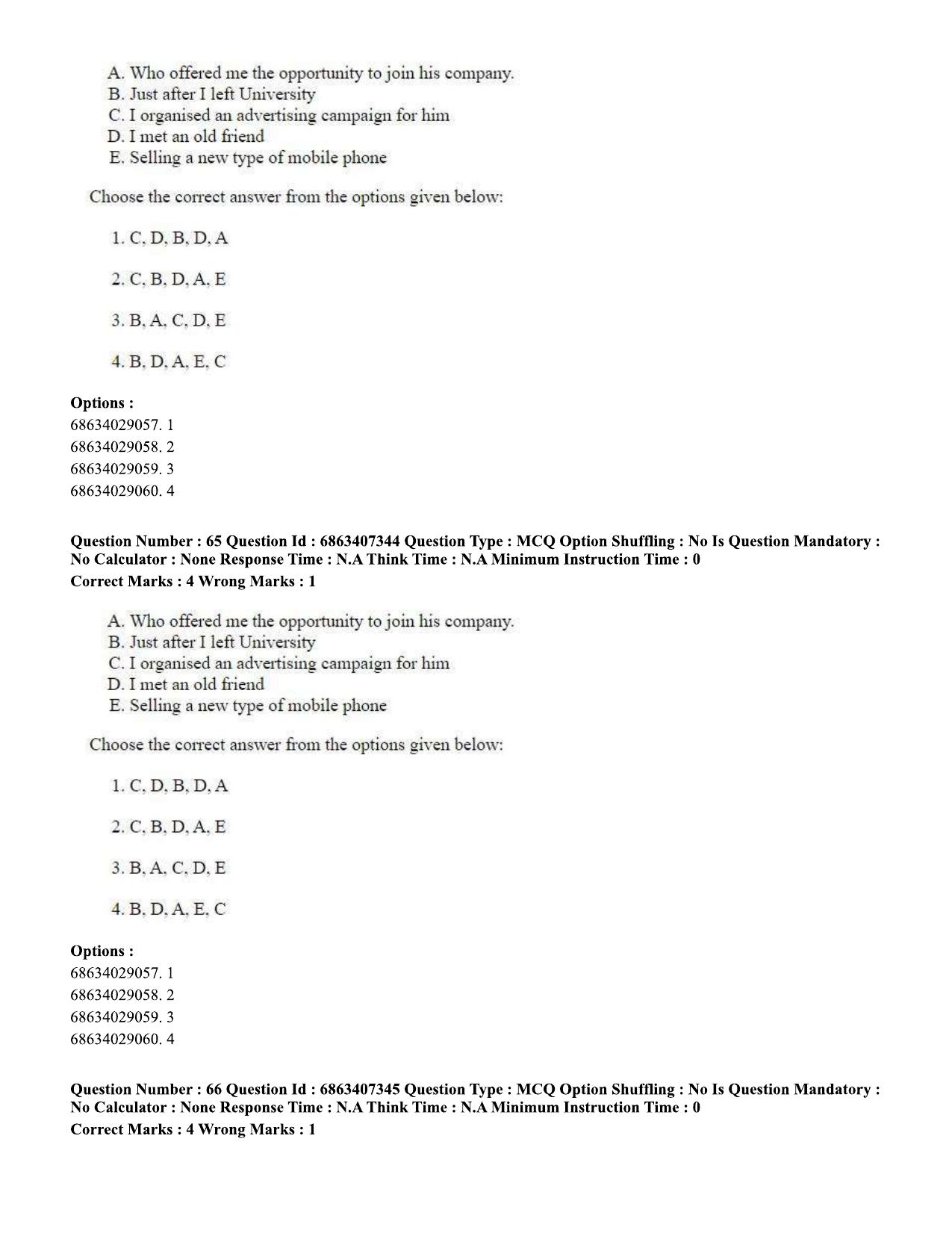 CUET PG 2023: COQP05 – B.Ed. Languages (Eng.)-Shift 1 (07-06-2023) Question Papers - Page 67