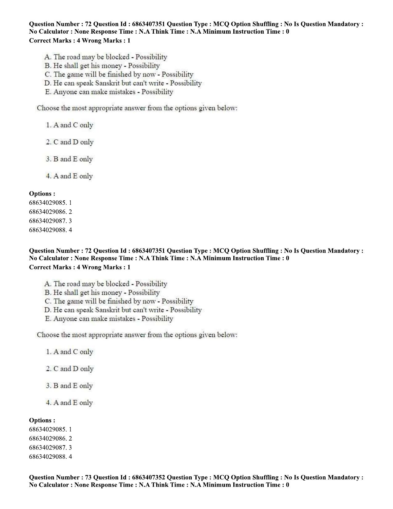 CUET PG 2023: COQP05 – B.Ed. Languages (Eng.)-Shift 1 (07-06-2023) Question Papers - Page 74