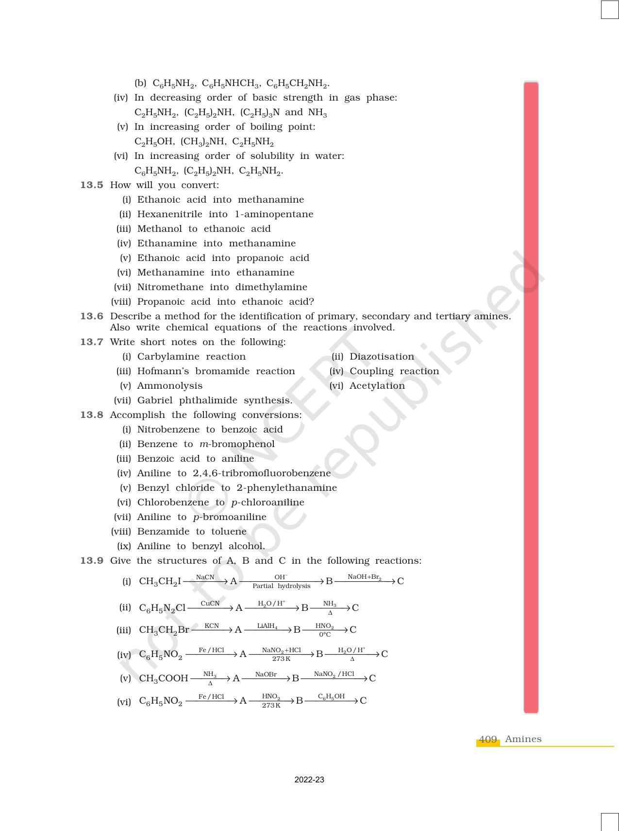 NCERT Book for Class 12 Chemistry Chapter 13 Amines - Page 21
