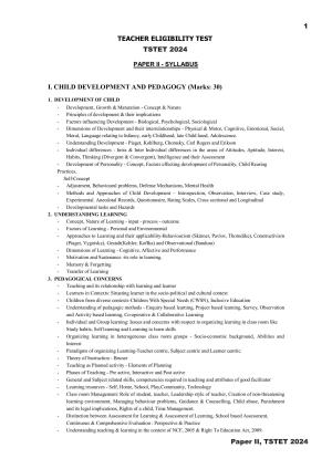TS TET Syllabus - Paper-II (Tamil)