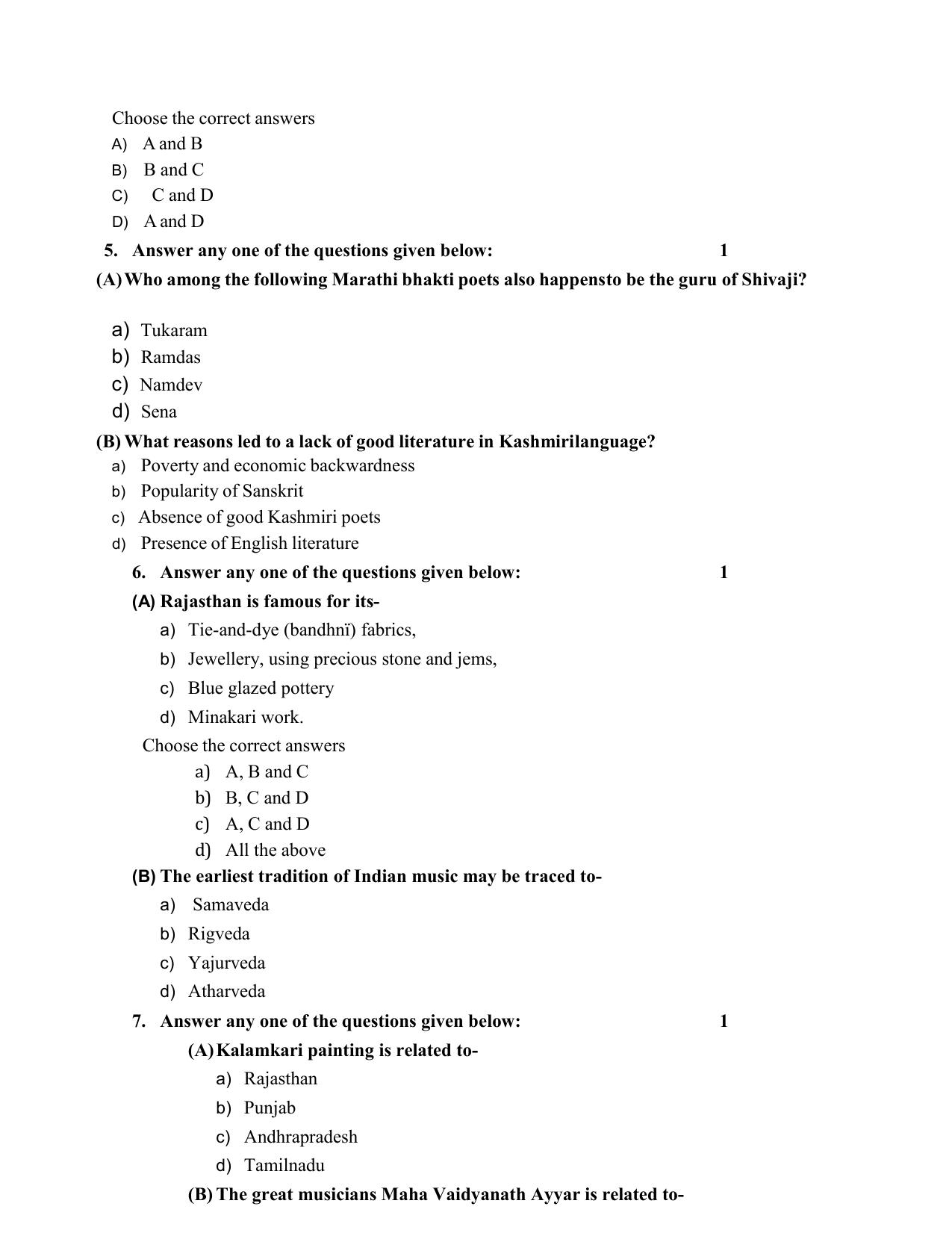 NIOS Class 10 Indian Culture & Heritage (223) Sample Paper - Page 3