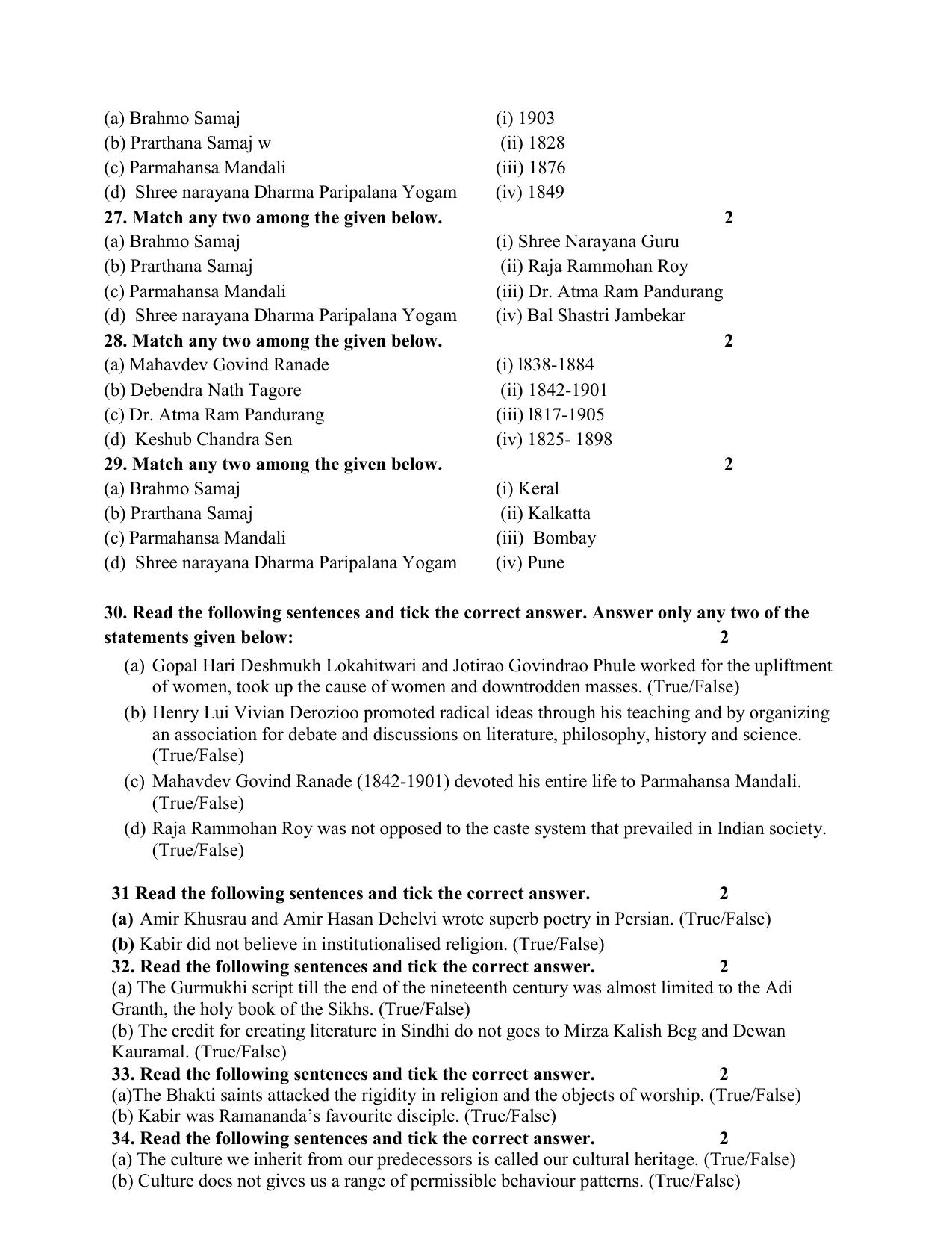 NIOS Class 10 Indian Culture & Heritage (223) Sample Paper - Page 7