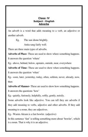 Worksheet for Class 4 English Assignment 36