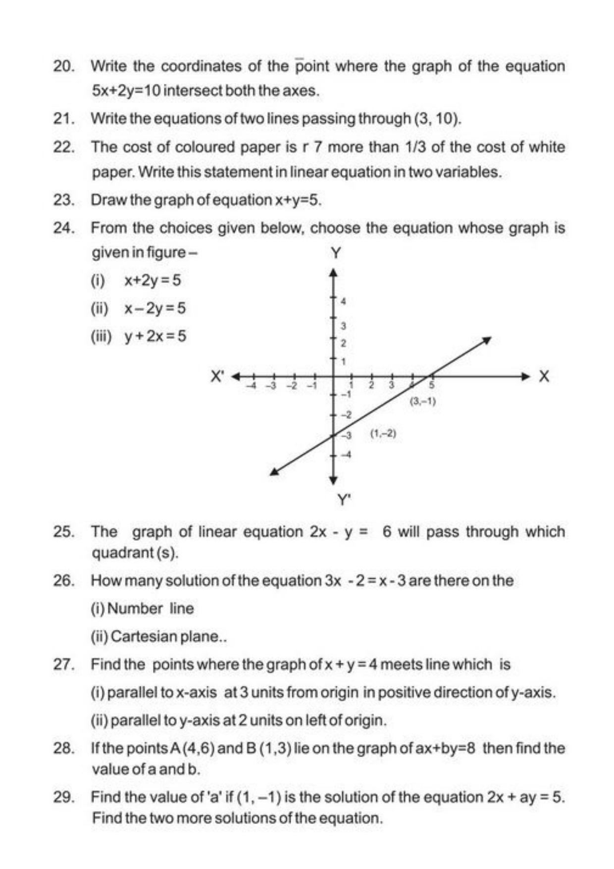 Class 9 Notes, Question & Practice Paper - Mathematics (Topic 4 : Linear Equations in Two Variables ) - Page 5