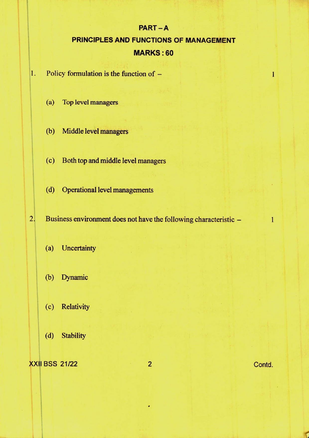 COHSEM 12th Question Papers 2022 Business Studies - Page 2