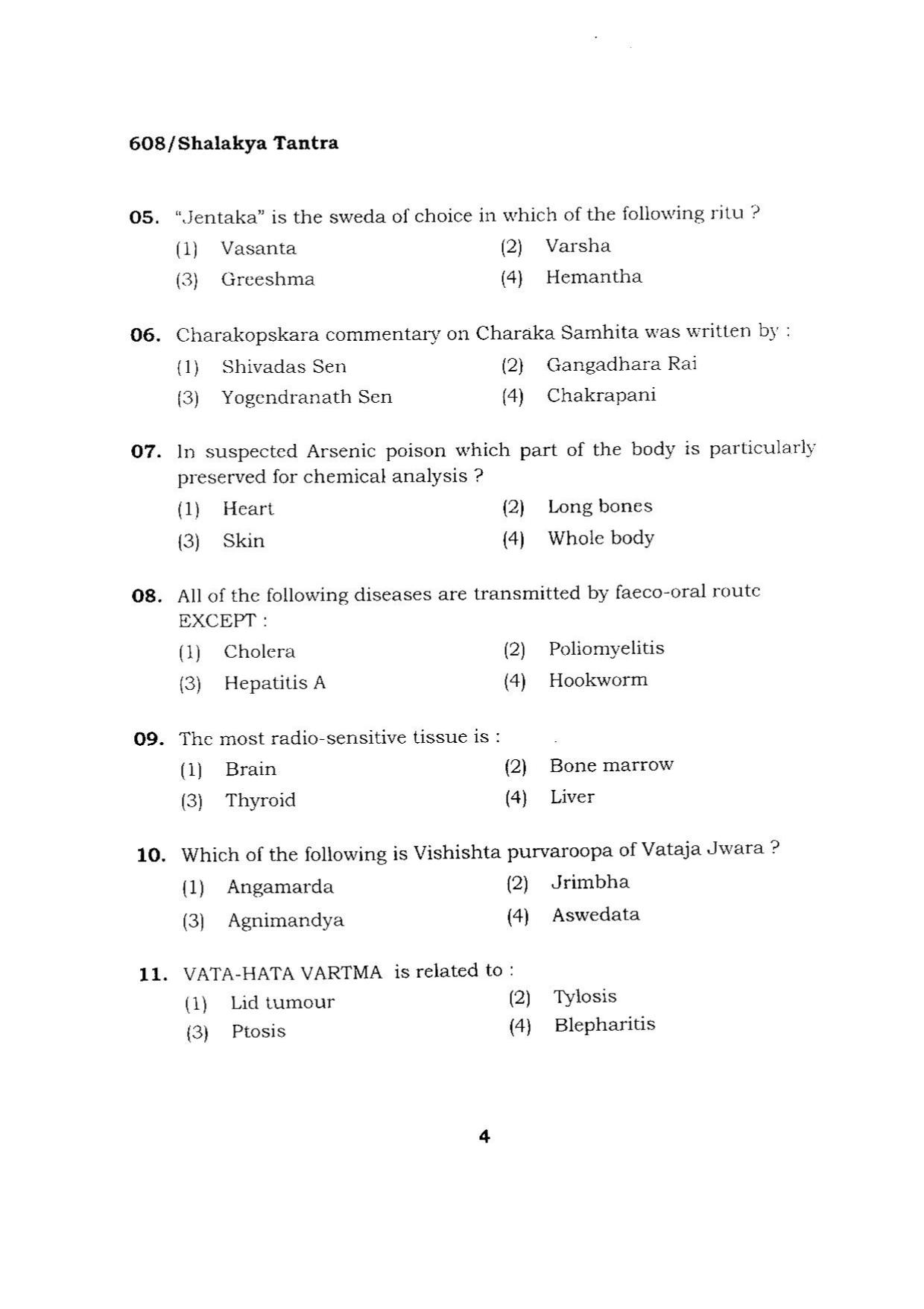 BHU RET SHALAKYA TANTRA 2015 Question Paper - Page 4