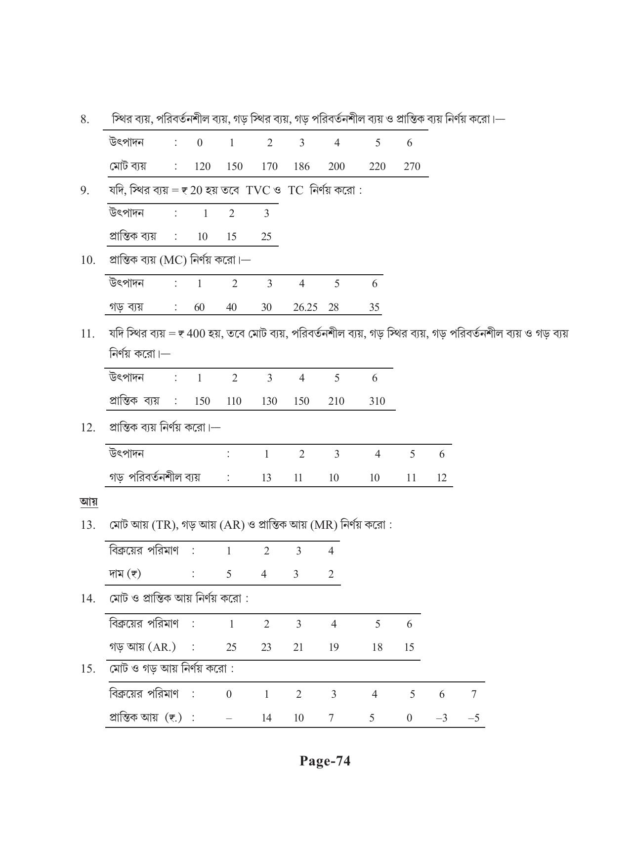 Tripura Board Class 11 Economics Bengali Version Workbooks - Page 78