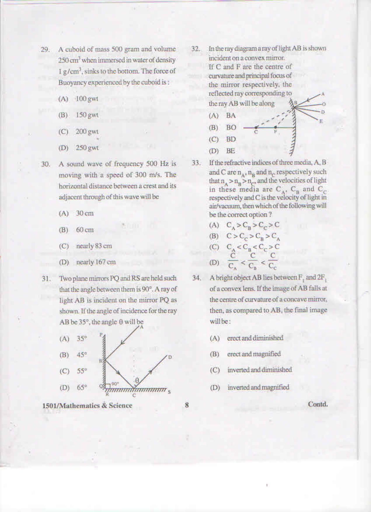 APJEE Mathematics & Science 2015 Question Paper - Page 7