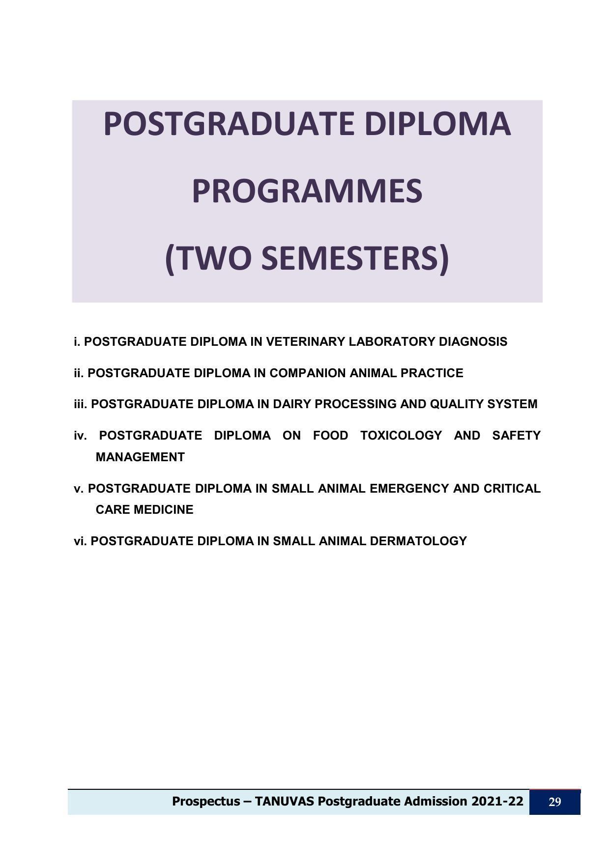 Tamil Nadu Veterinary & Animal Sciences University (TNVASU), Chennai UG Prospectus 2021-22 - Page 30