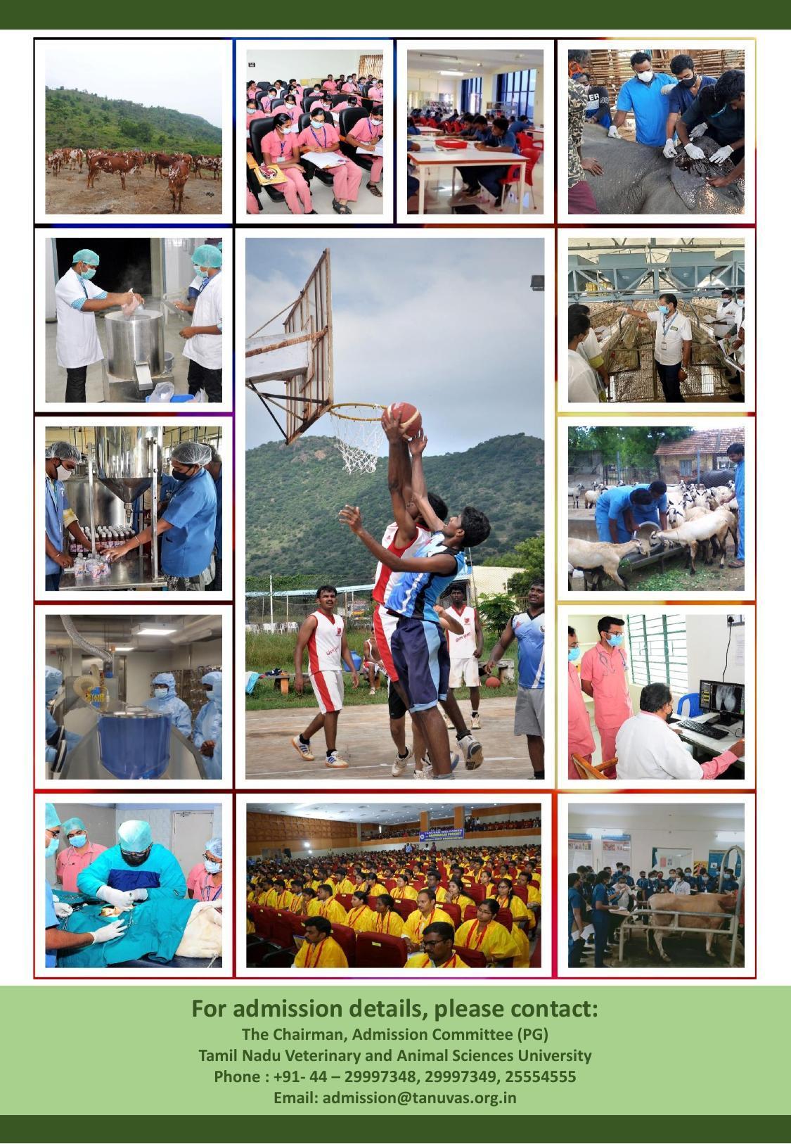 Tamil Nadu Veterinary & Animal Sciences University (TNVASU), Chennai UG Prospectus 202122